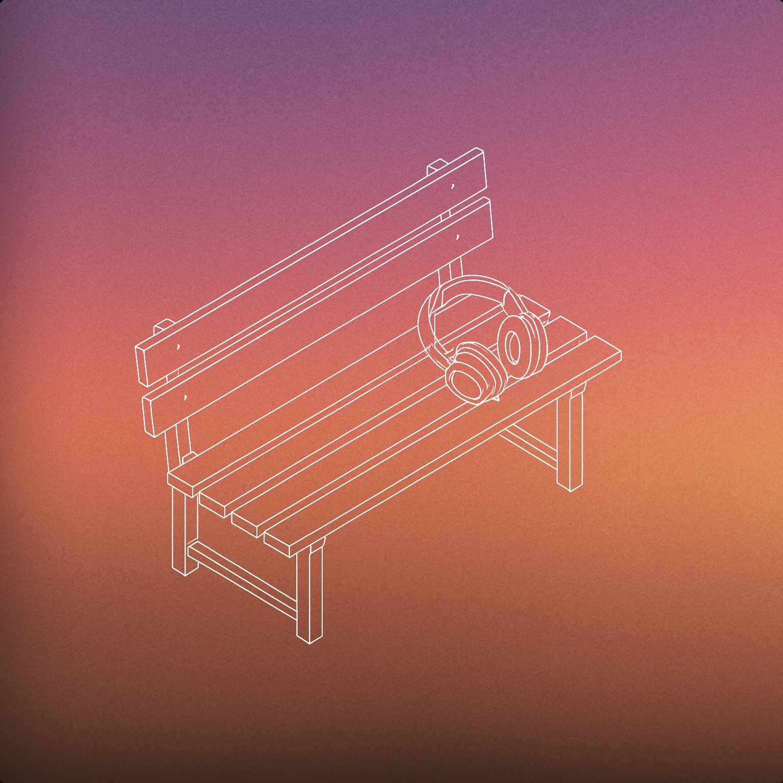 Cover of a park bench with a pair of headphones resting on it for Park sound effects