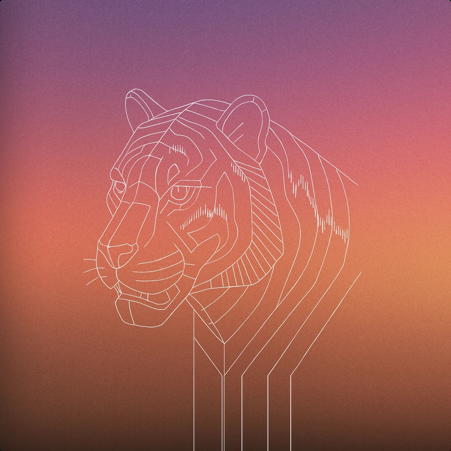 Cover of A stylized tiger head with a subtle waveform pattern integrated into its stripes for Tiger sound effects