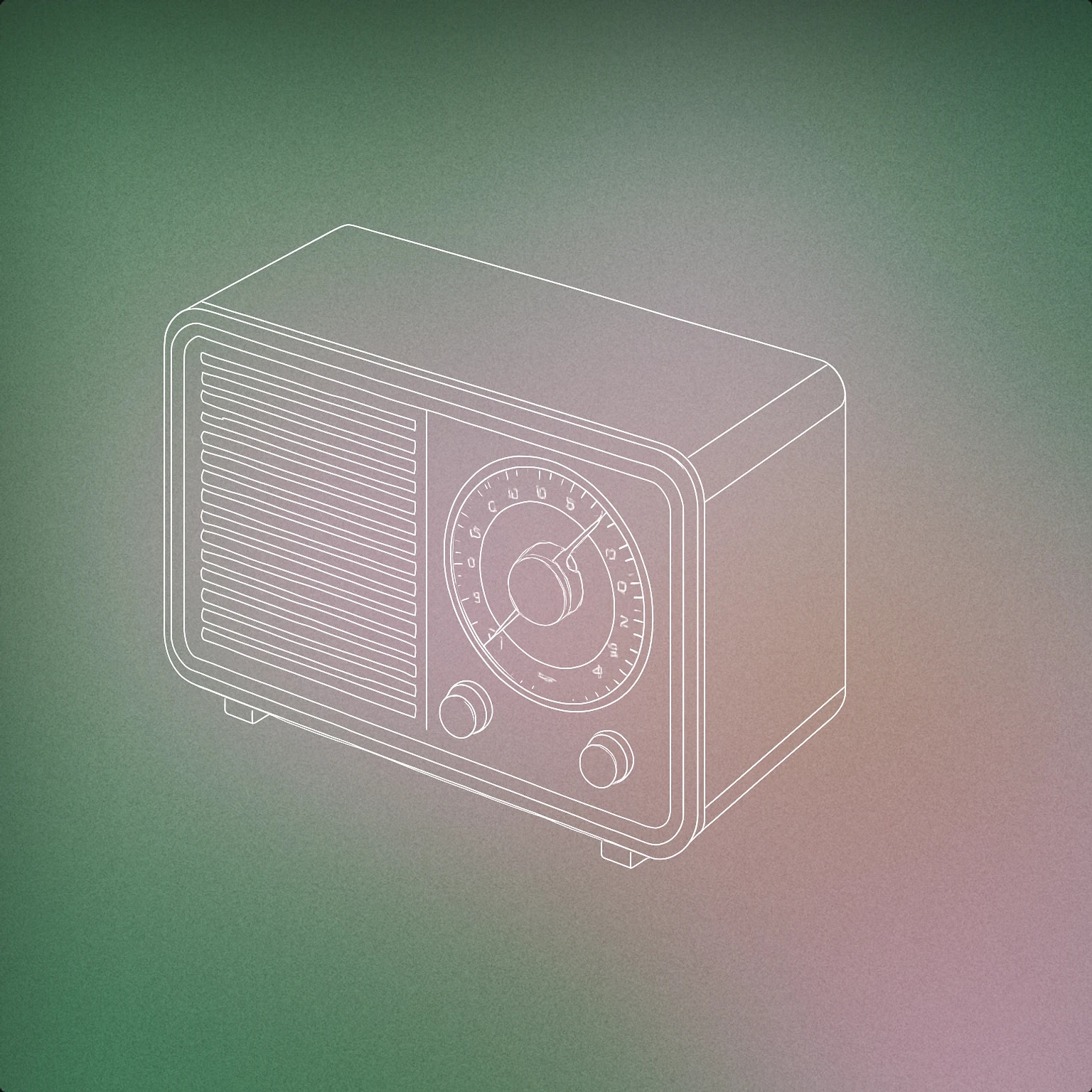 Cover of Vintage tabletop radio with large tuning dial and horizontal grill for Old Radio sound effects