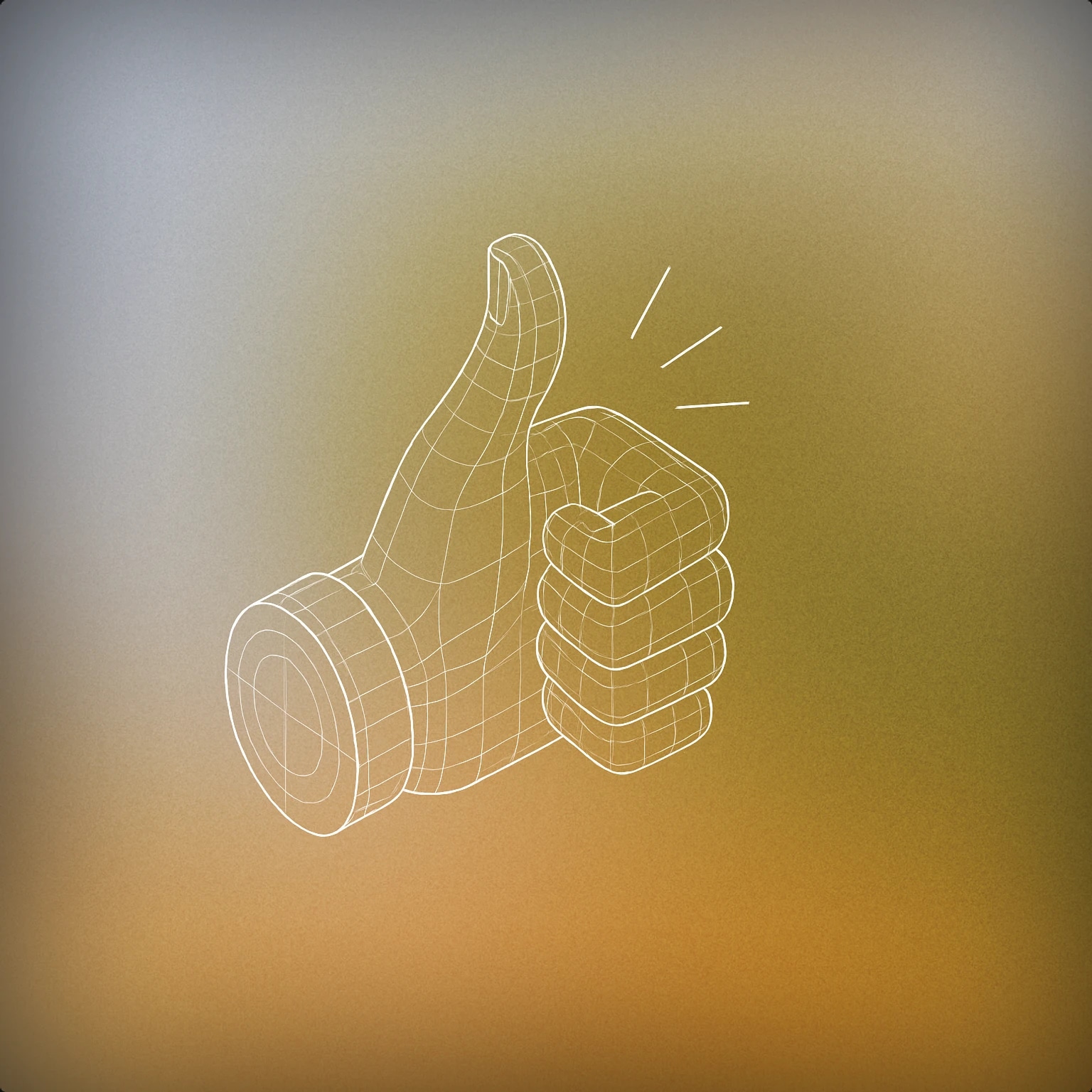 Cover of a stylized hand giving a thumbs up with subtle sound lines emanating from it for Yes Yes sound effects