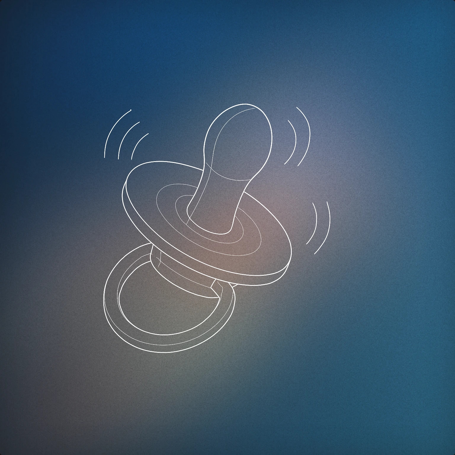 Cover of a stylized baby pacifier with subtle vibration lines around it for Newborn Crying sound effects