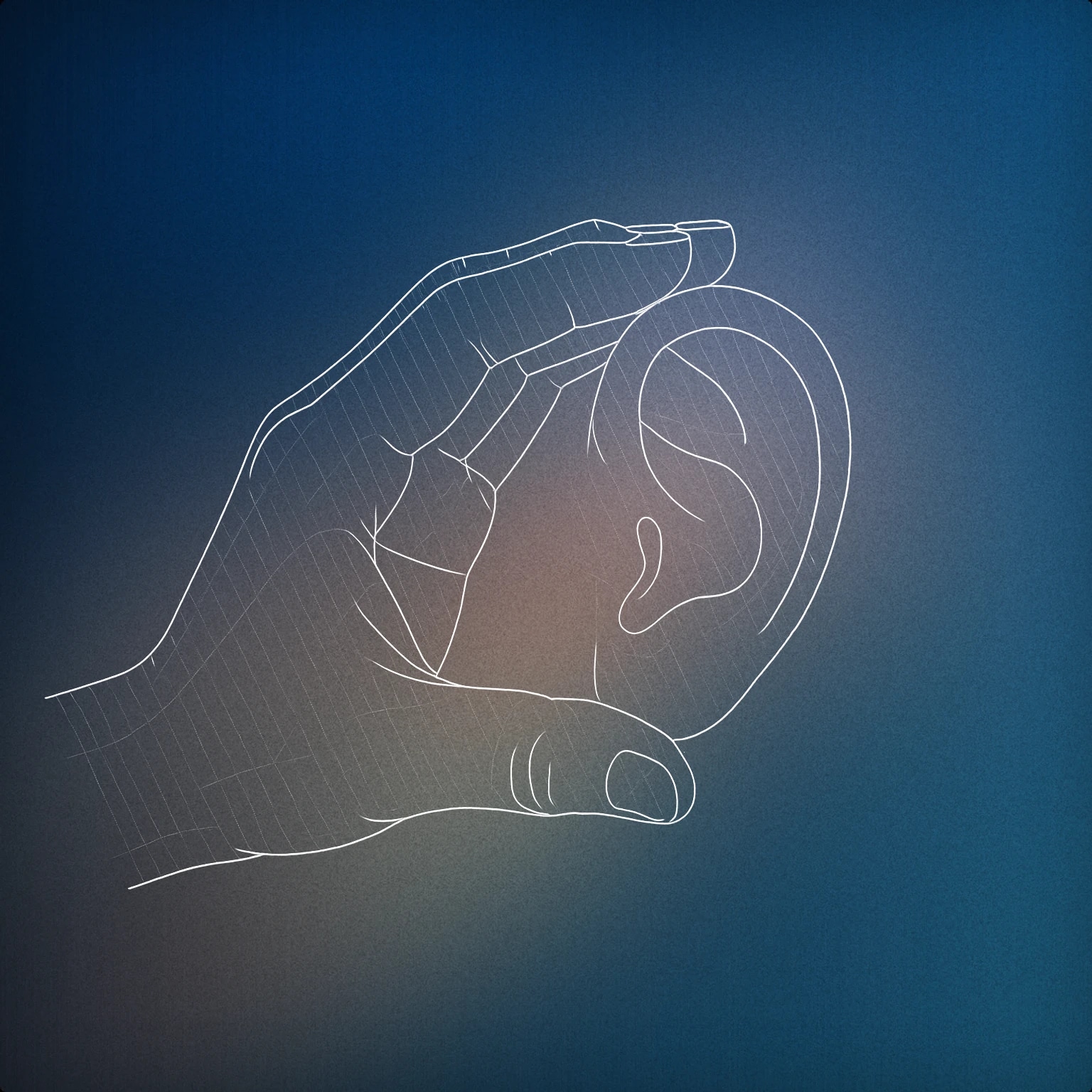 Cover of A large, stylized hand cupping around a simple ear for Help sound effects