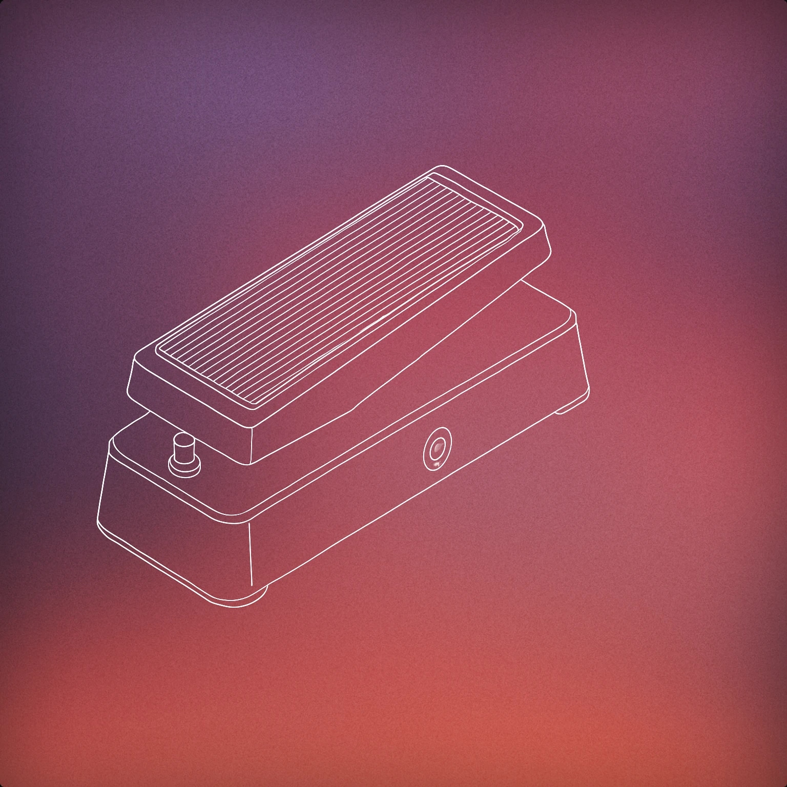 Cover of a classic wah pedal with a foot treadle in mid-sweep position for Wah sound effects