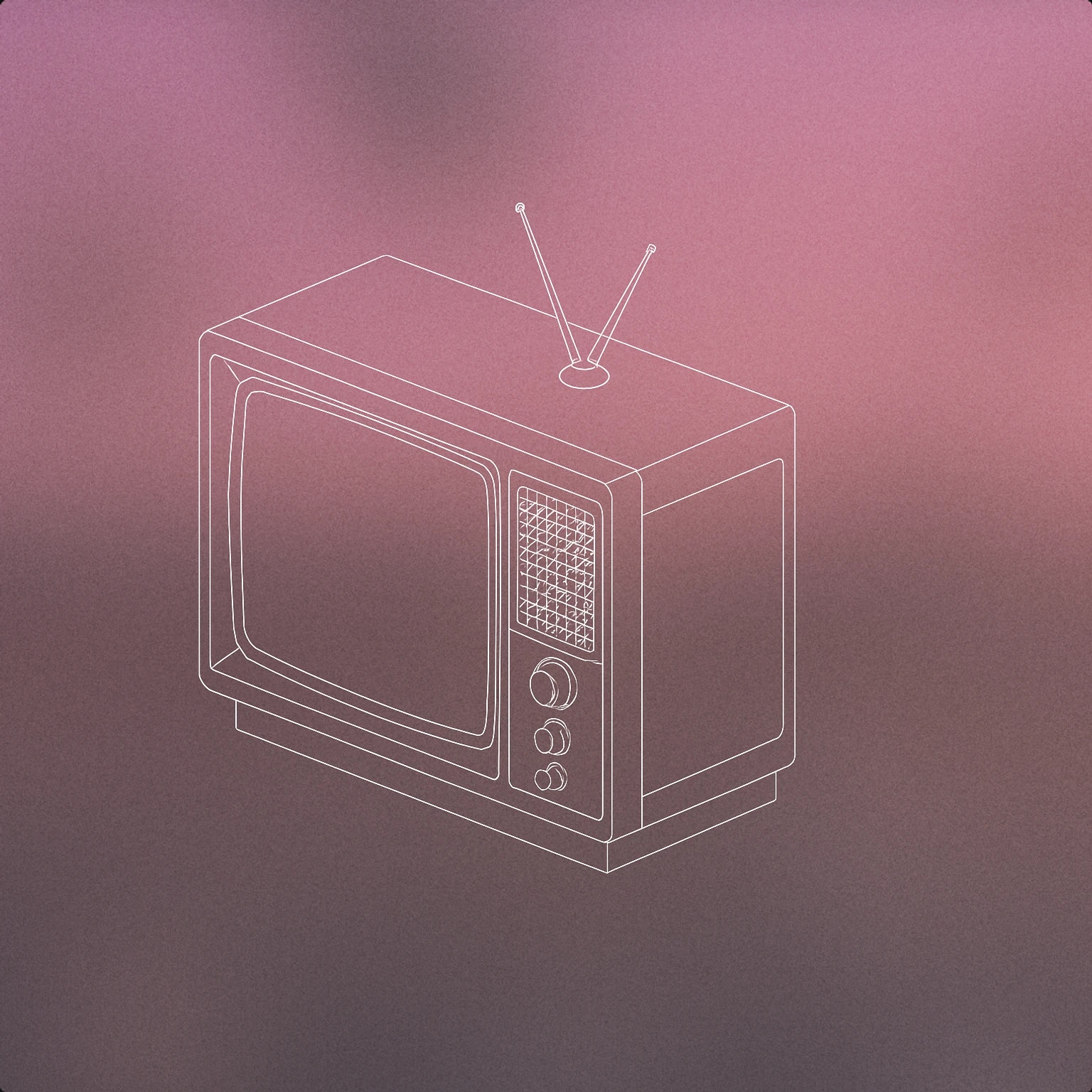 Cover of retro television set with visible control knobs and a prominent speaker grille for Television sound effects