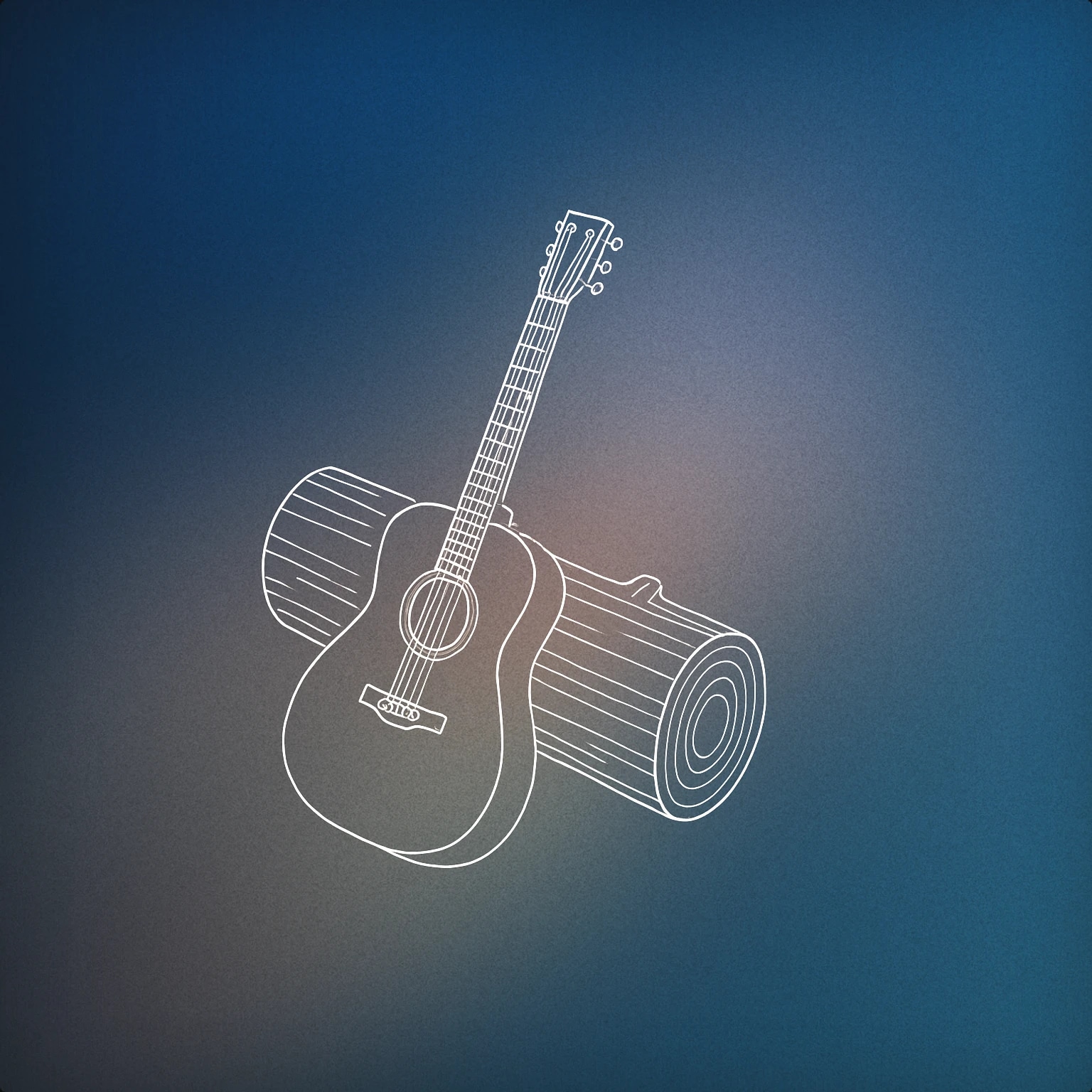 Cover of Acoustic guitar leaning against a log for Camp Fire sound effects