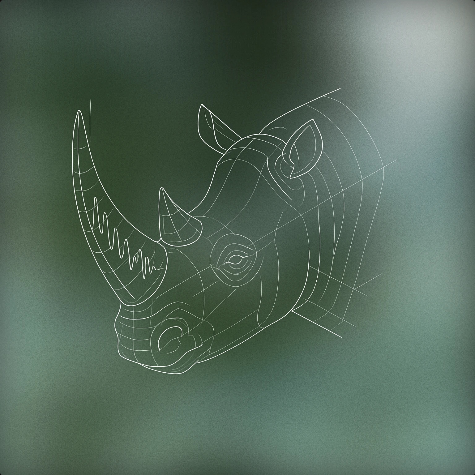 Cover of A stylized rhino head with a subtle waveform pattern integrated along its horn for Rhino sound effects