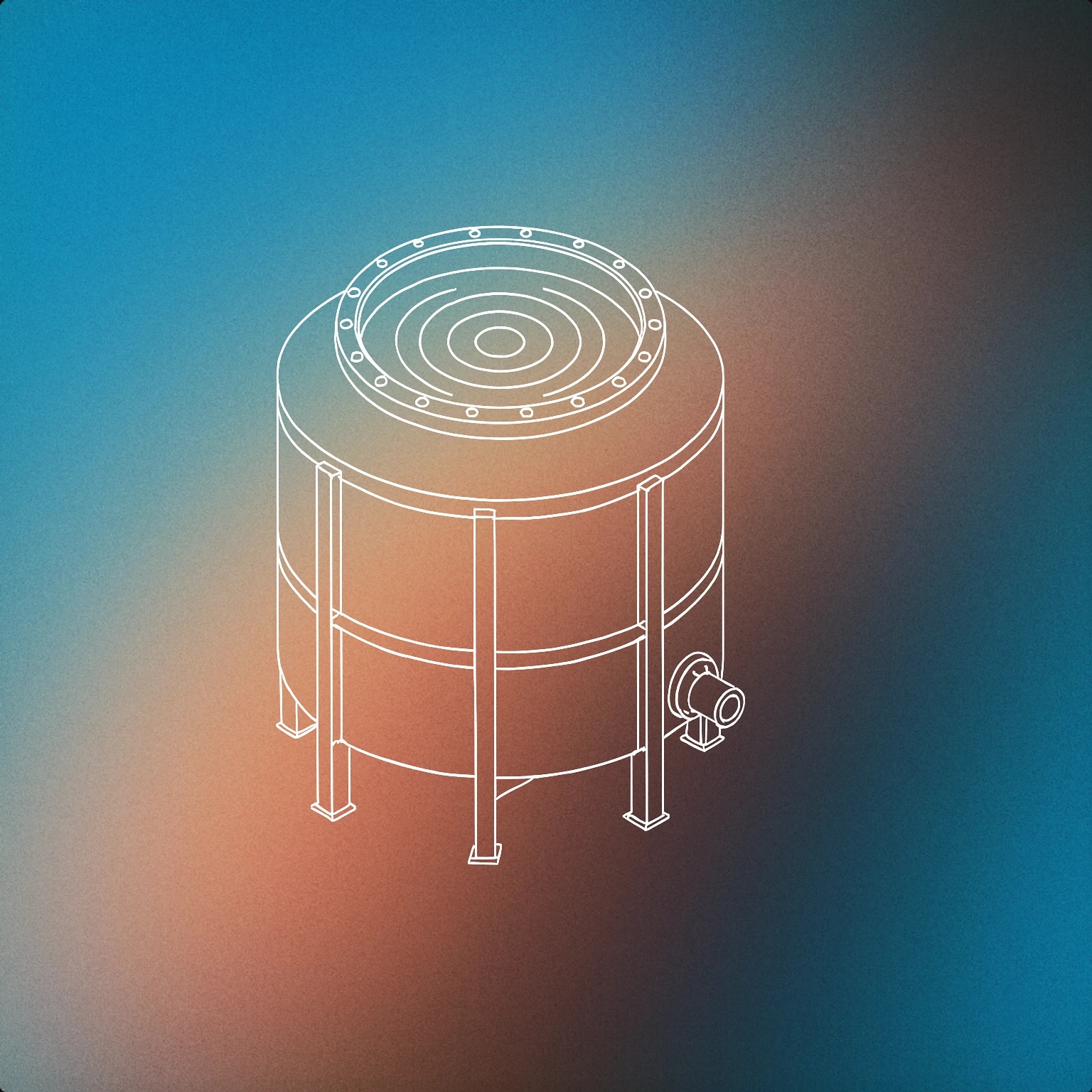 Cover of A sturdy industrial water tank with a pronounced circular opening and subtle soundwave ripples emanating from the center of the opening for Tank sound effects