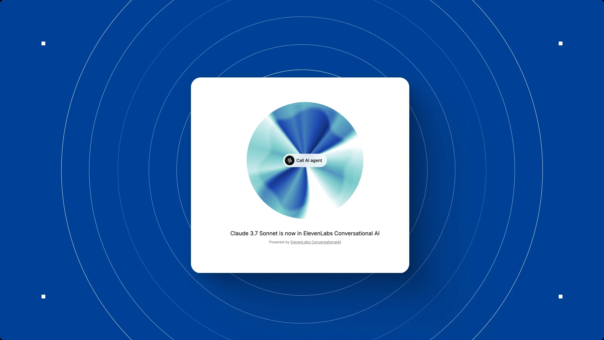 Call AI agent button on a blue circular interface background.