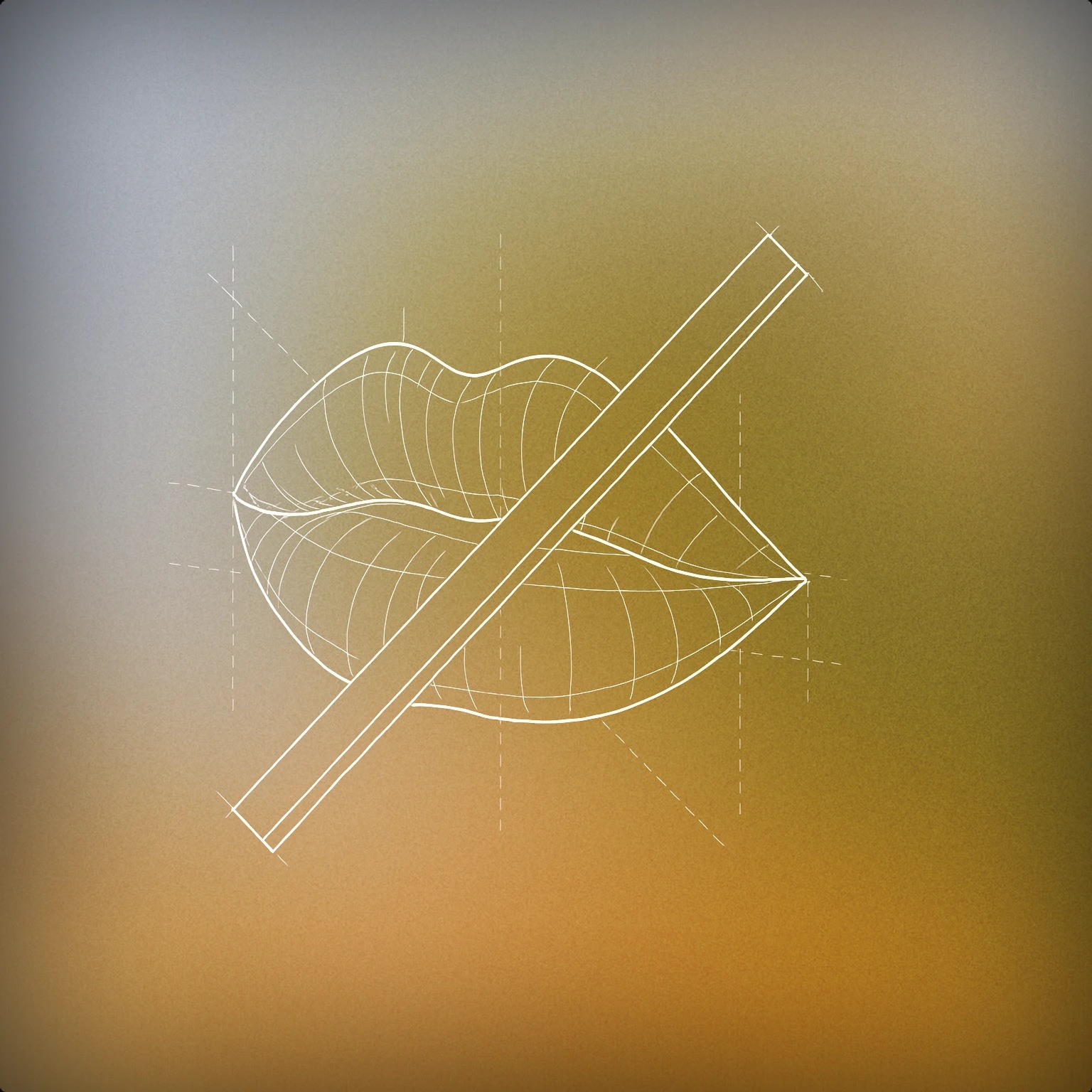 Cover of a pair of crossed-out lips for Nuh Uh sound effects