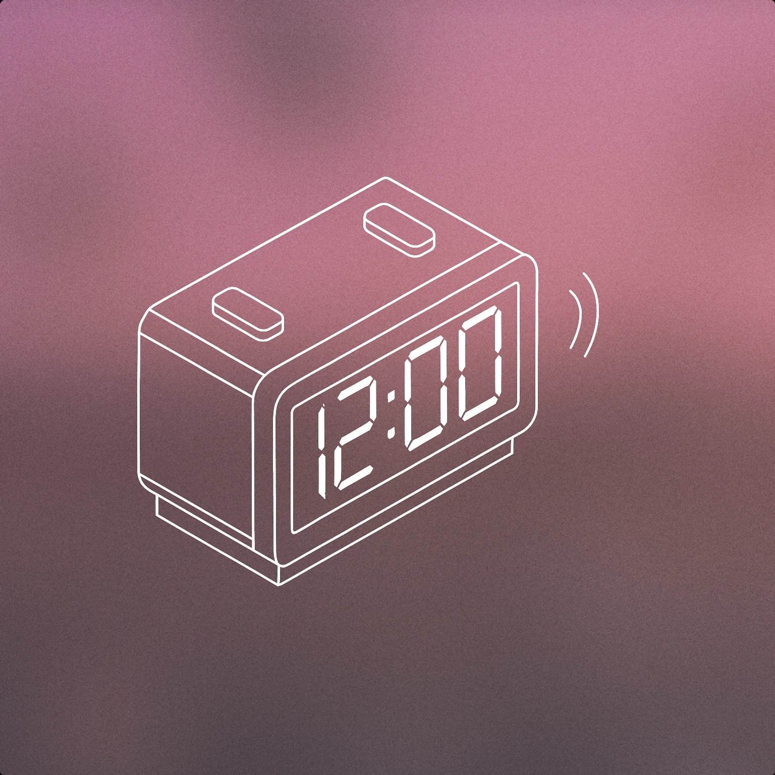 Cover of a digital alarm clock displaying '12:00' with two small sound lines emanating from it for Beep Beep sound effects