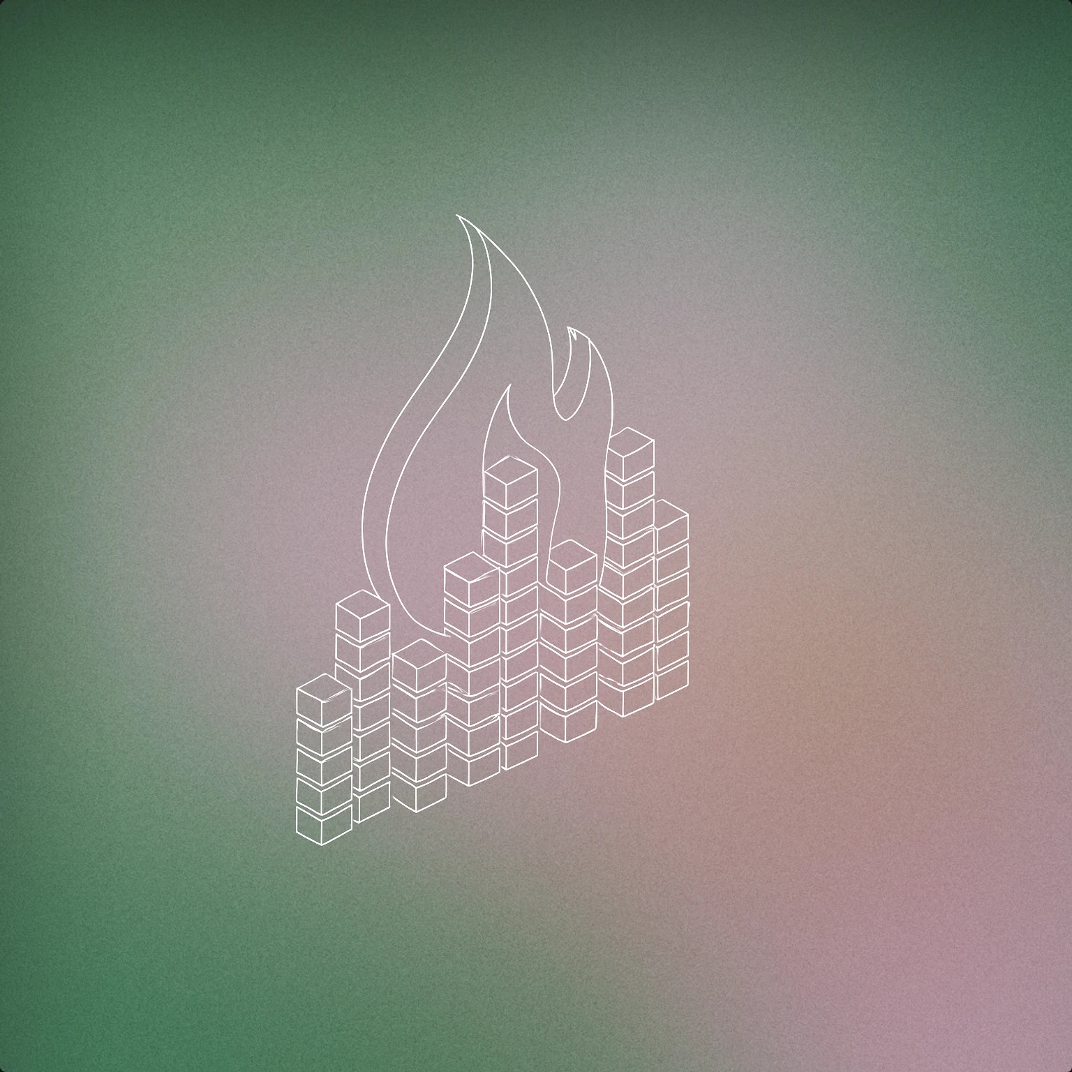 Cover of A stylized audio equalizer bar shaped like a single rising flame for Flames sound effects