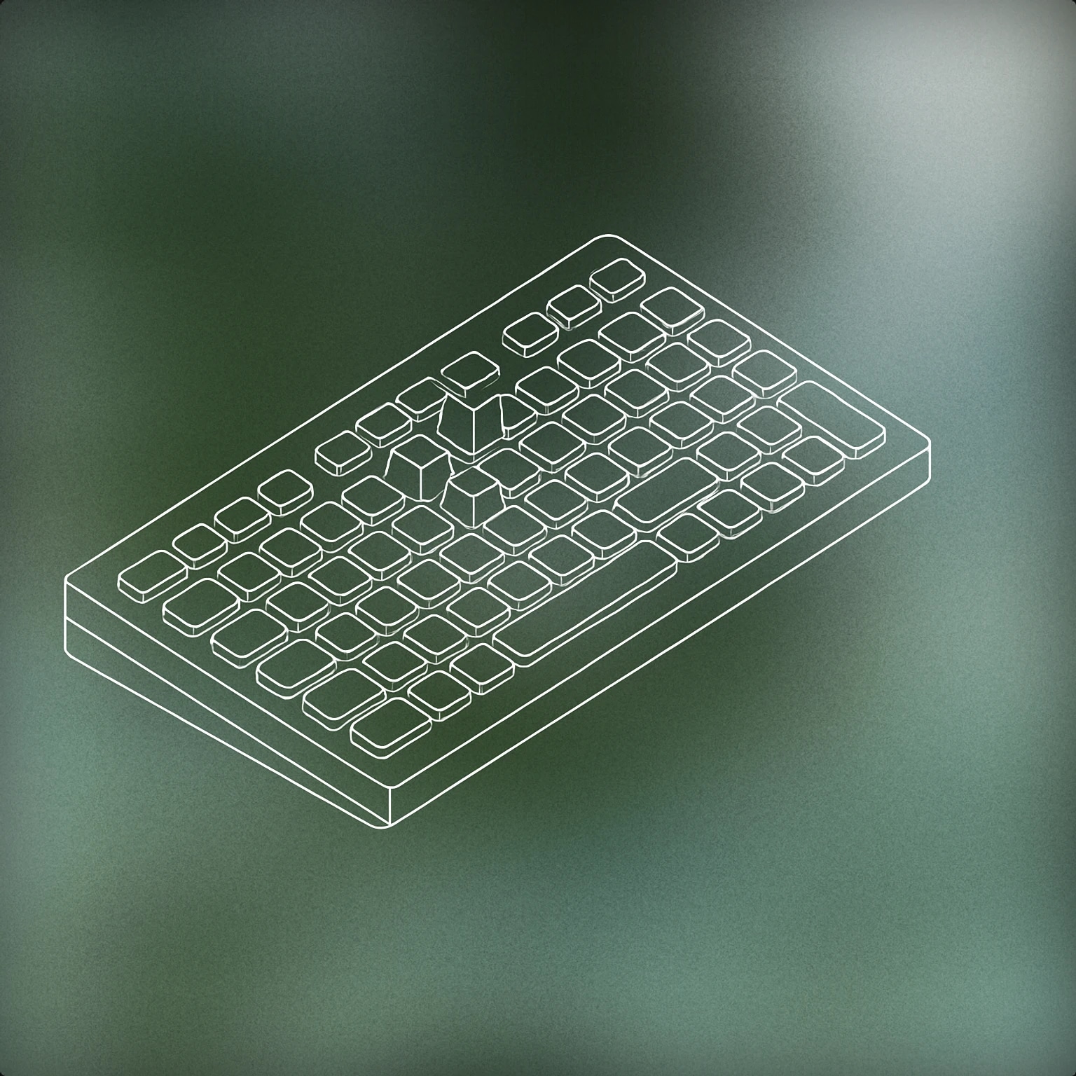 Cover of A single minimalist computer keyboard with a few raised keys to indicate active typing for Keyboard Typing sound effects
