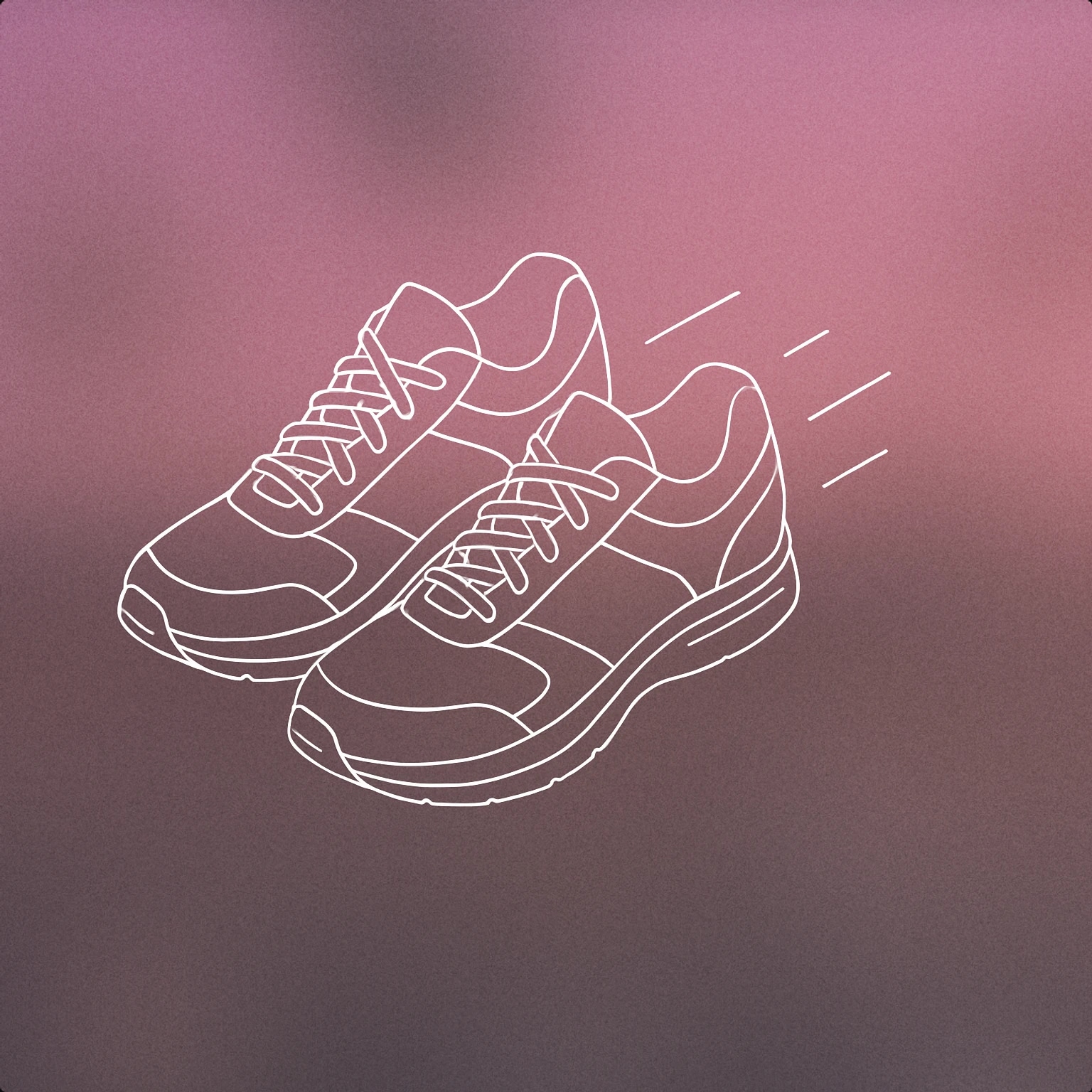 Cover of Minimalist silhouette of a pair of running shoes with small motion lines behind them for Man Running sound effects