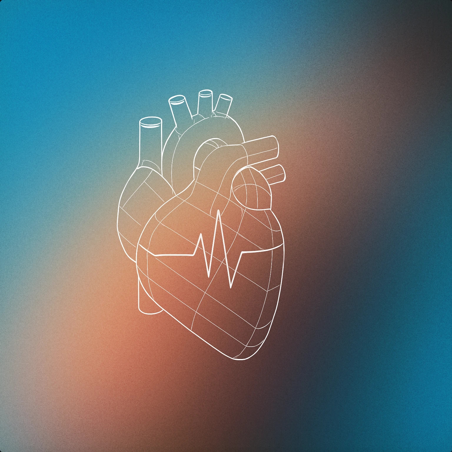 Cover of stylized anatomical heart with a single bold pulse line running through it for Heart Thump sound effects