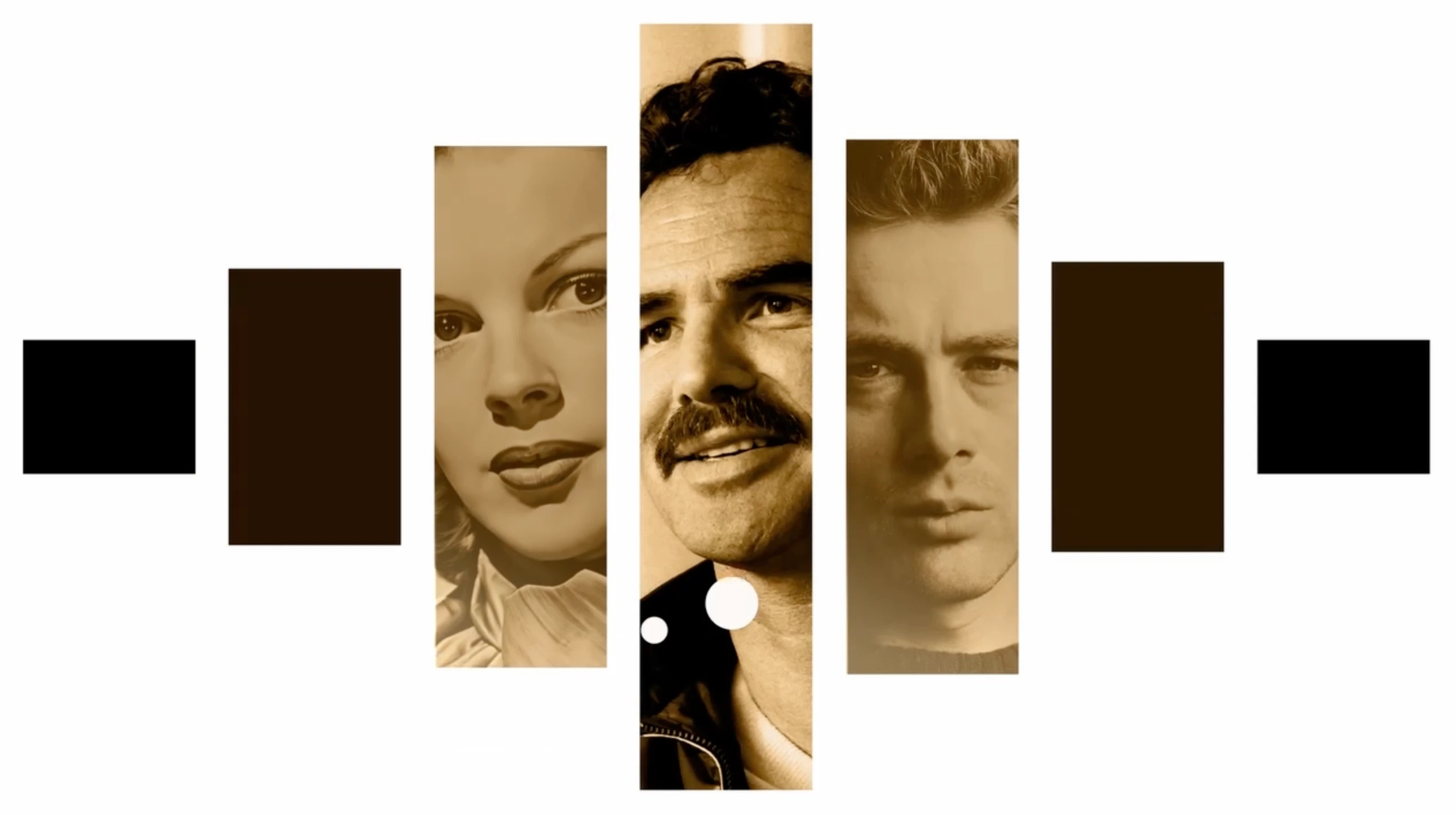 Collage of three sepia-toned portraits of a woman, a man with a mustache, and a young man, arranged with black rectangles on either side.