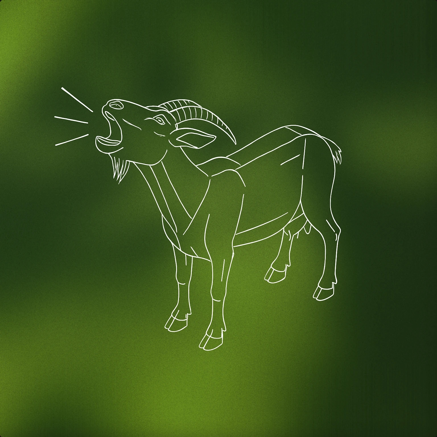 Cover of A goat with its mouth wide open, head tilted back, and sound lines emanating from its mouth for Screaming Goat sound effects