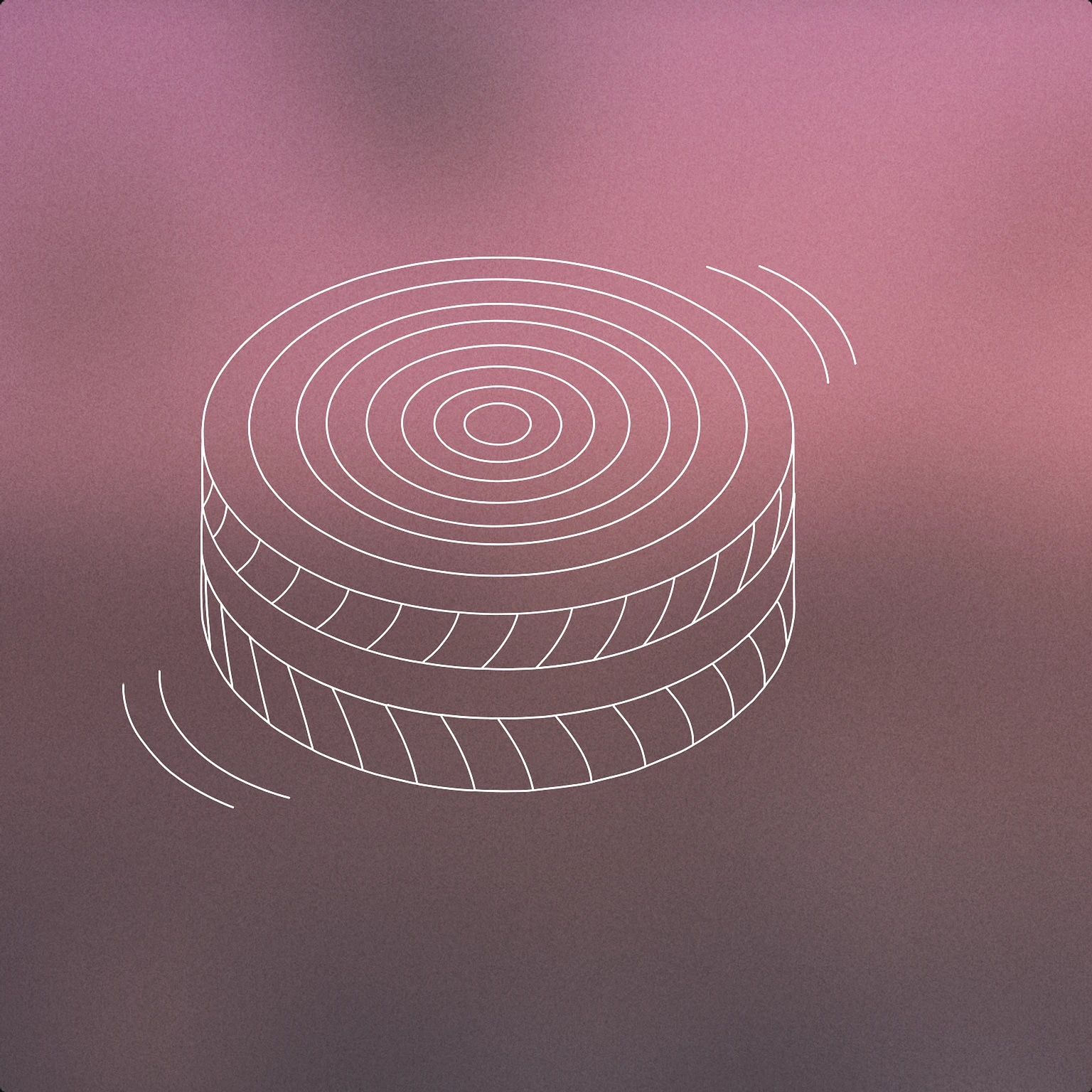 Cover of A tire with a stylized pattern of concentric circles emitting subtle vibration lines from its surface for Tires sound effects