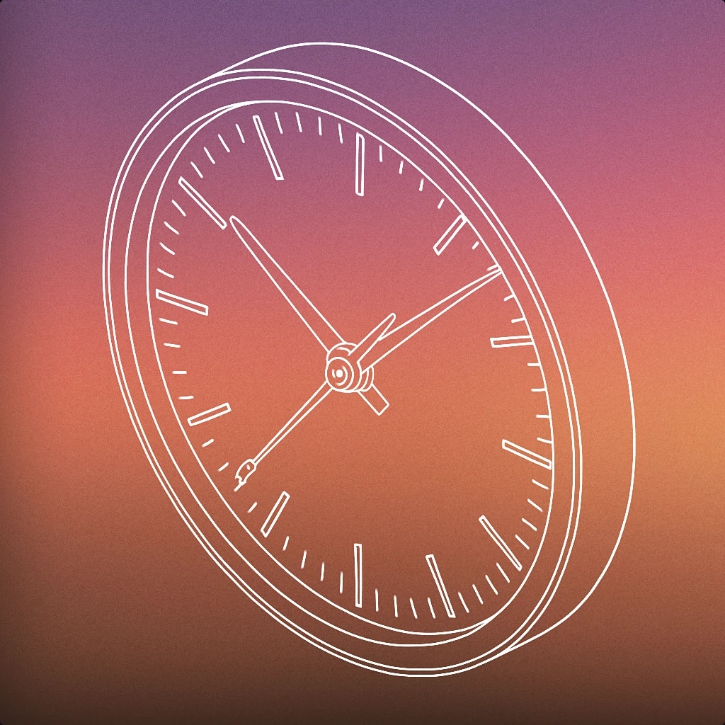 Cover of A classic round clock face with two bold hands, the second hand distinctly positioned to show ticking movement for Ticking Clock sound effects