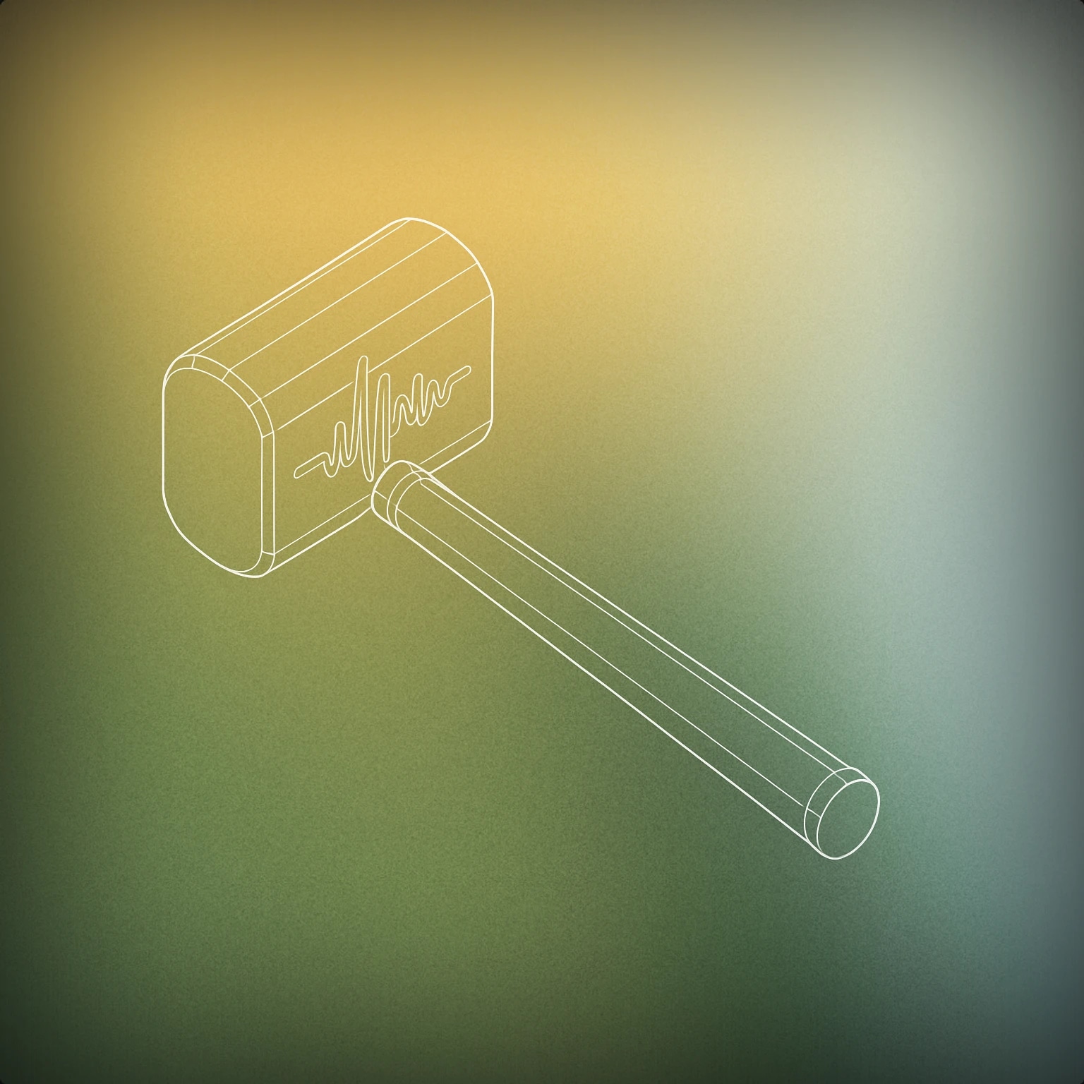 Cover of a stylized mallet with a soundwave pattern engraved on its head for Blunt Weapon sound effects