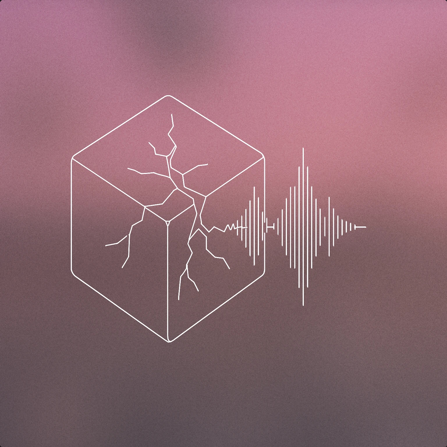 Cover of a stylized cracked ice cube with a visible soundwave pattern emerging from the crack for Ice Break sound effects