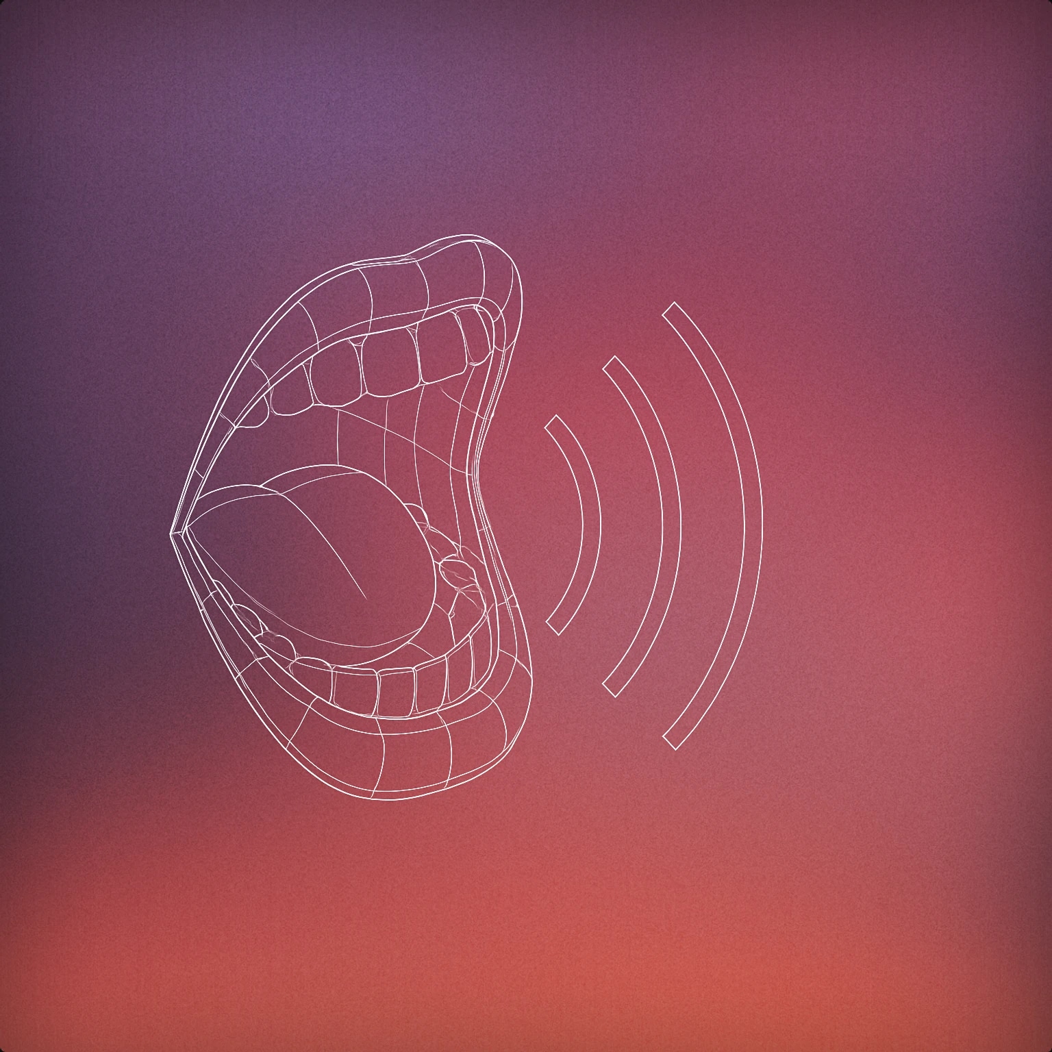 Cover of stylized open mouth with sound lines emanating outward for Crowd Yelling sound effects