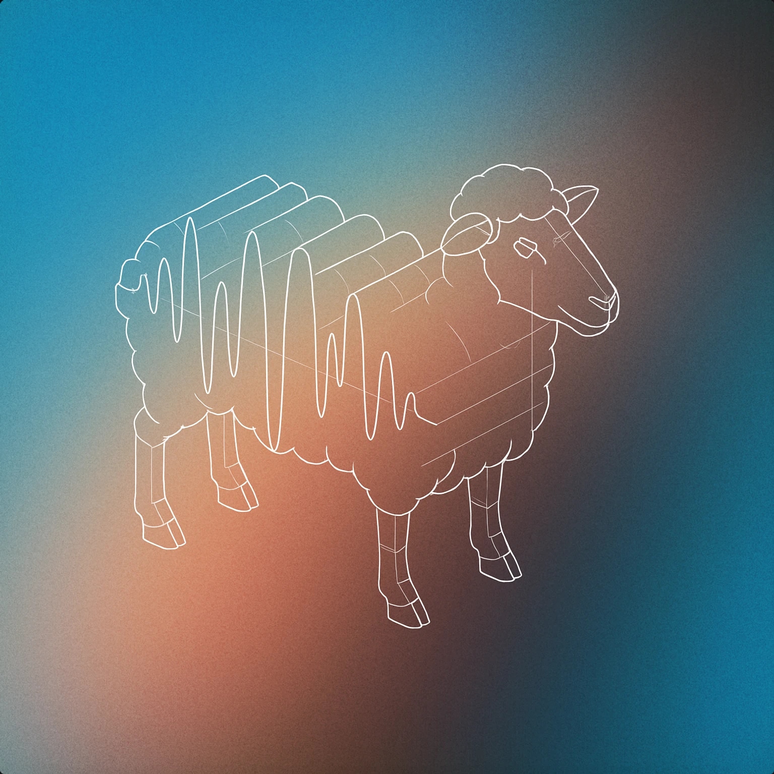 Cover of A stylized sheep with a woolly body shaped like a soundwave pattern for Sheep sound effects