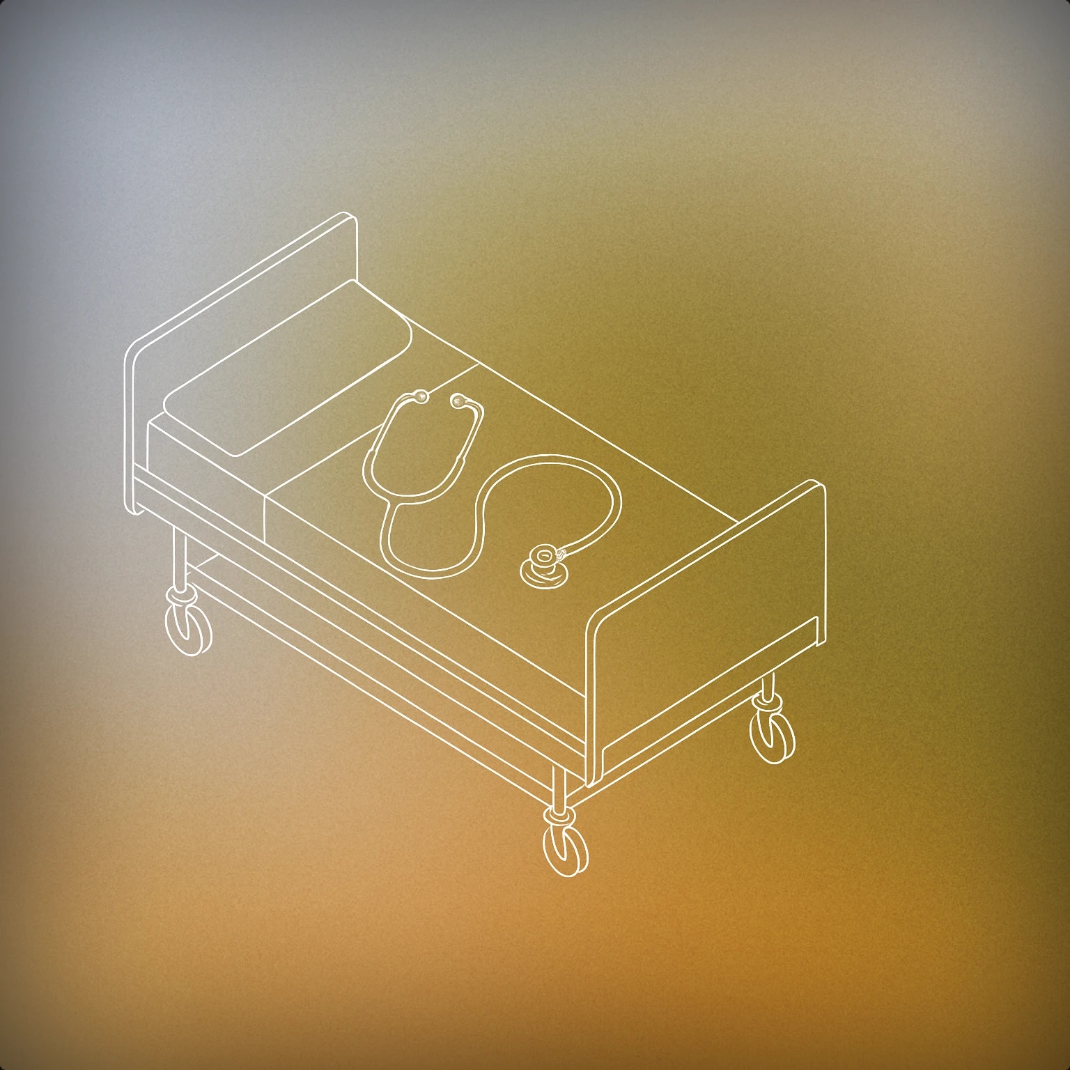 Cover of stethoscope placed on a hospital bed for Hospital sound effects