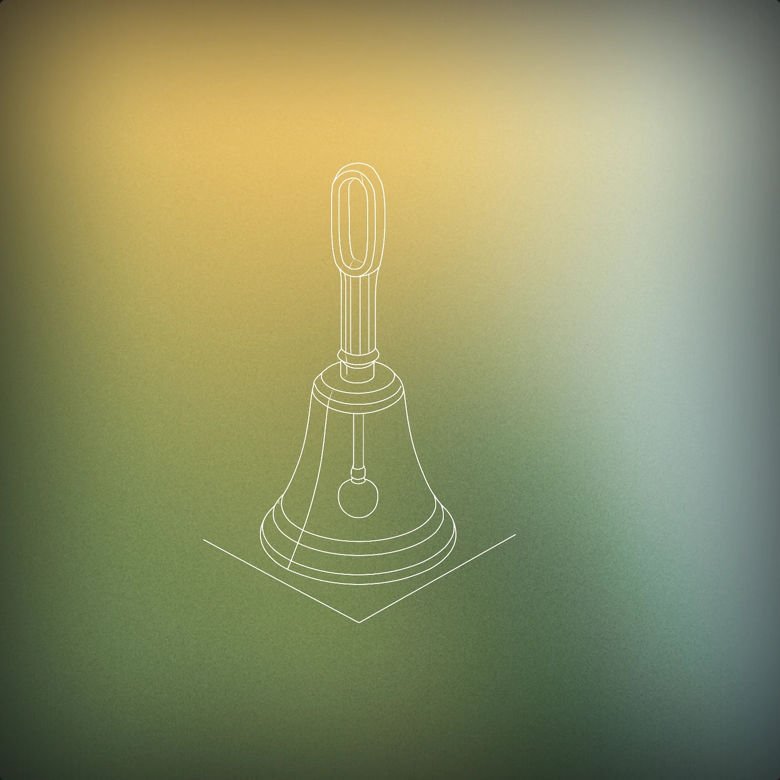 Cover of A single handbell with a visible clapper inside, positioned upright on a flat surface for Ting Bell sound effects