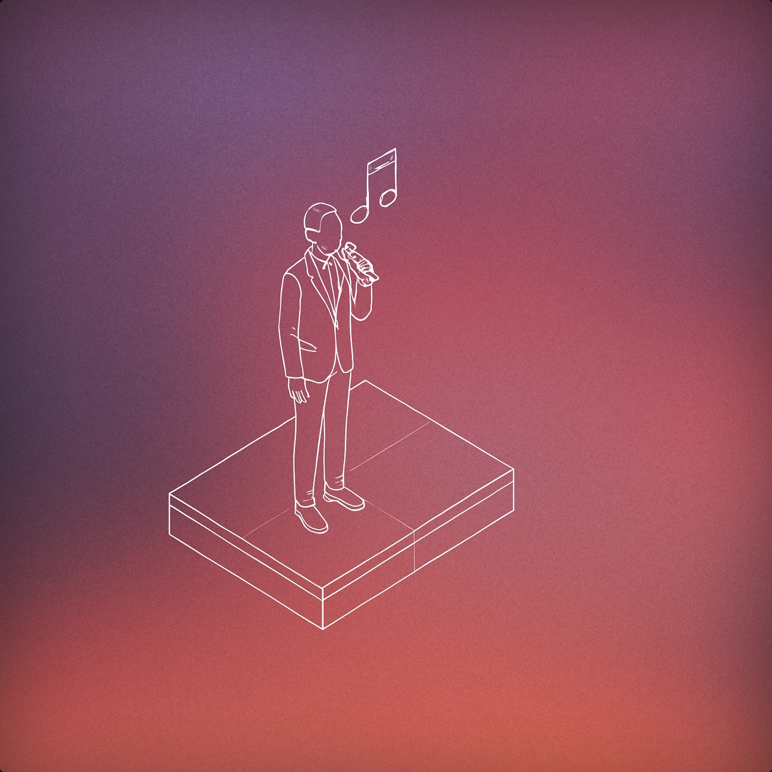 Cover of Soloist standing on a stage with a single music note above their head for Sing sound effects