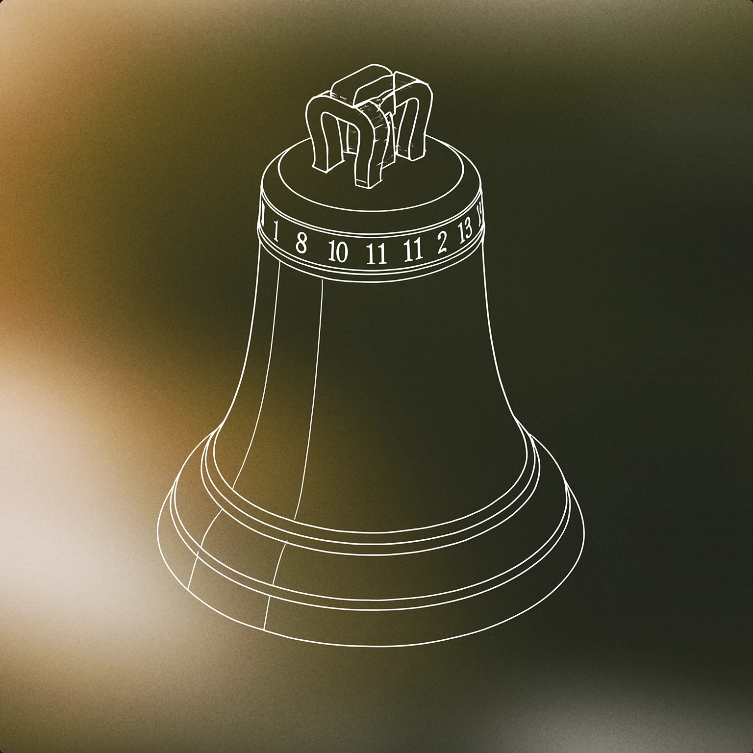 Cover of A tall, slender bell with subtle engraved numerals around its upper edge for Happy New Year sound effects