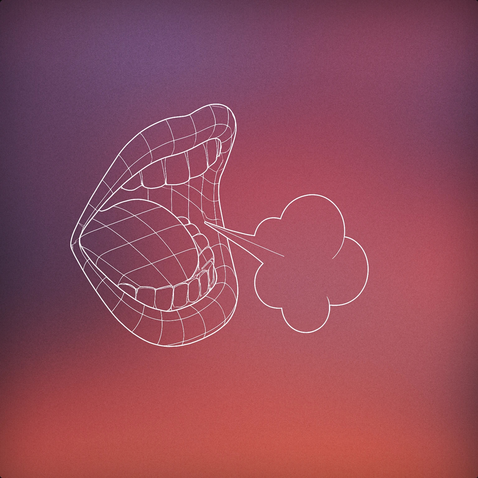 Cover of A stylized open mouth with a single visible breath cloud escaping for Gasp sound effects