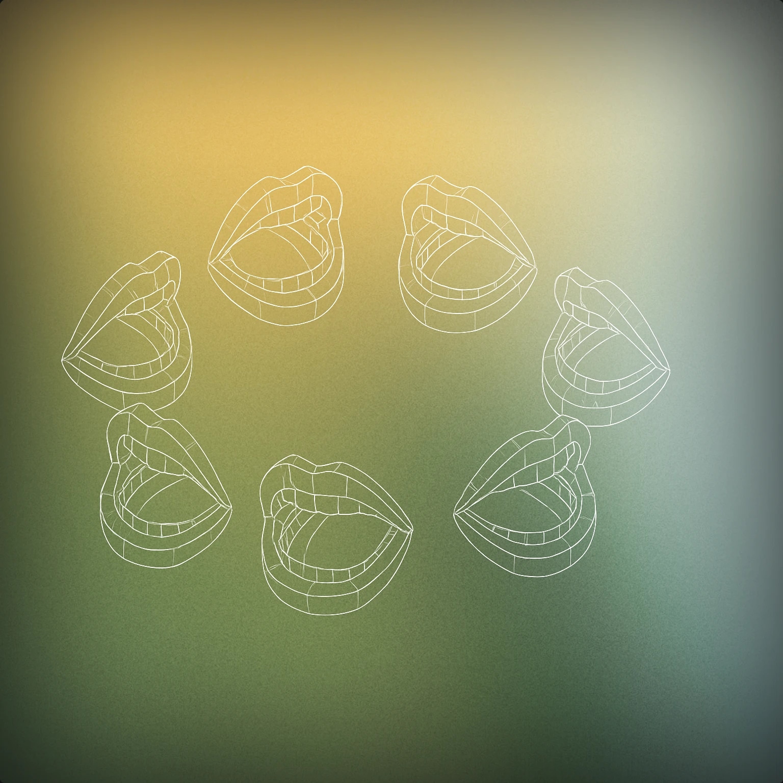 Cover of a group of stylized open mouths arranged in a circle for Chant sound effects