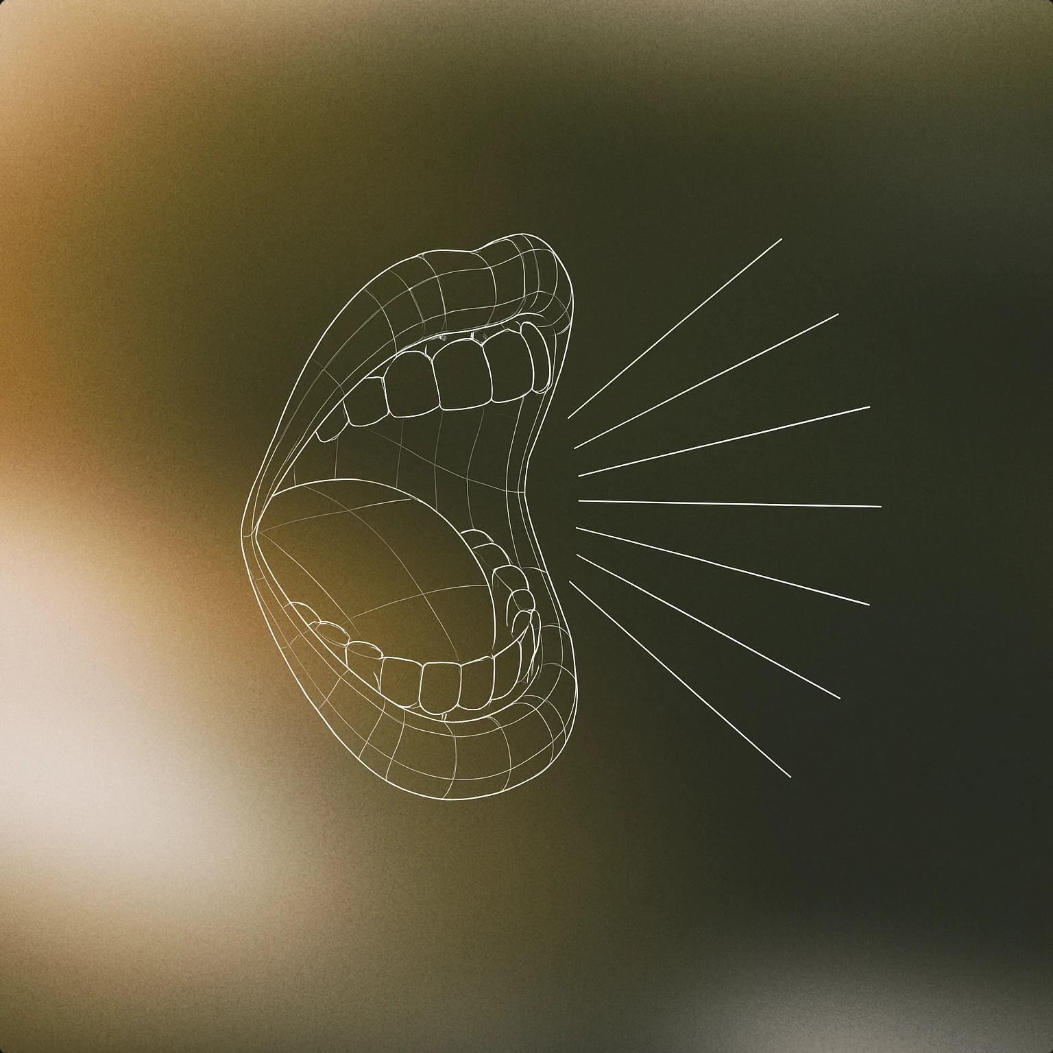 Cover of A stylized open mouth with exaggerated sound lines emanating outward for People Screaming sound effects