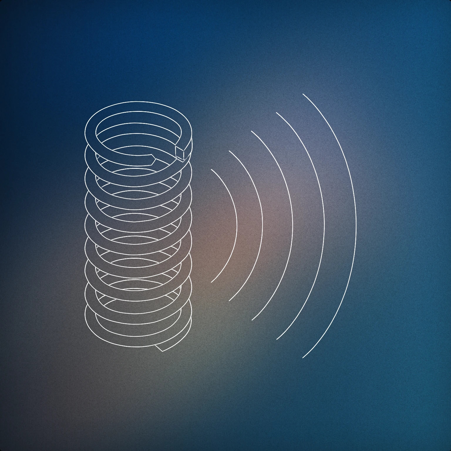 Cover of coiled metal spring emitting stylized sound waves for Spring sound effects