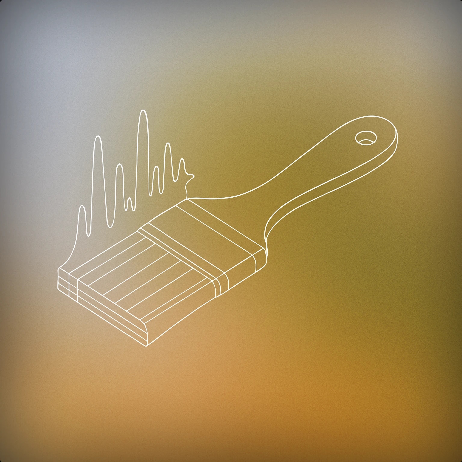 Cover of A stylized audio waveform shaped like a paintbrush, with the bristle end forming the waveform peaks and the handle tapering off smoothly for Brush sound effects