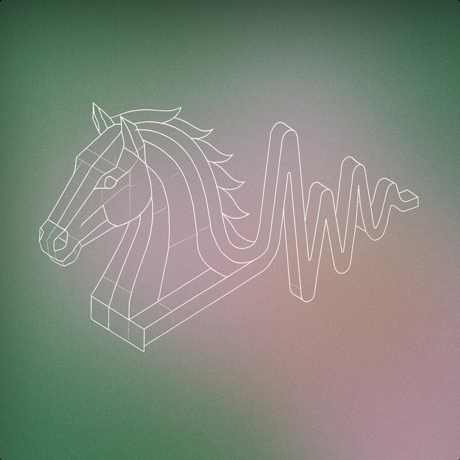 Cover of a stylized horse head with a flowing mane shaped like a soundwave for Horse sound effects