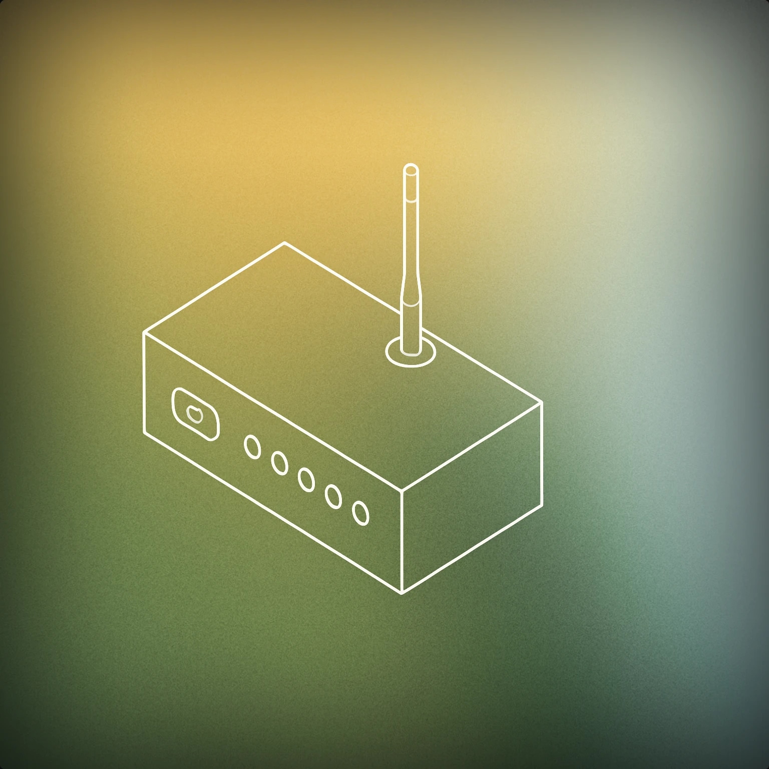 Cover of A rectangular box with a row of indicator lights and a single antenna for Modem sound effects