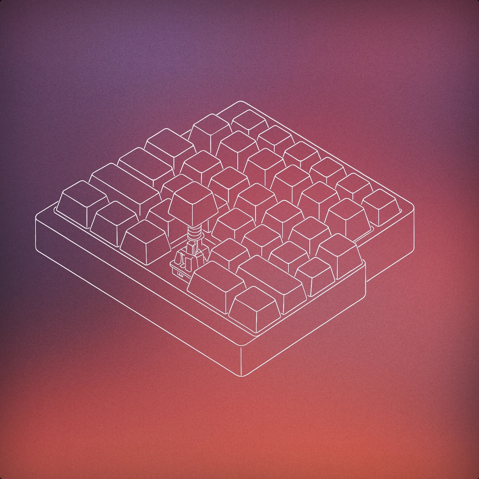 Cover of Mechanical computer keyboard with a single keycap pressed down for Typing Keyboard sound effects