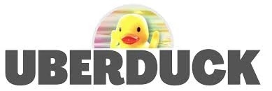 A rubber duck with the text "UBERDUCK" below it.