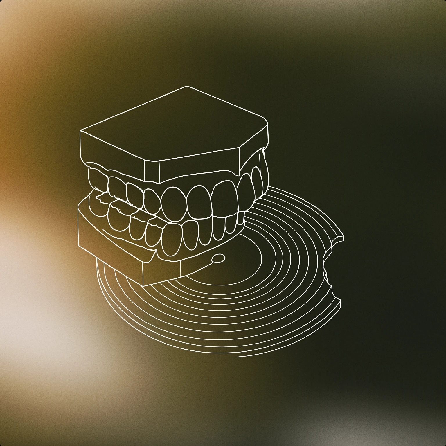 Cover of A stylized set of teeth with a visible bite mark taken out of a vinyl record for Bite sound effects