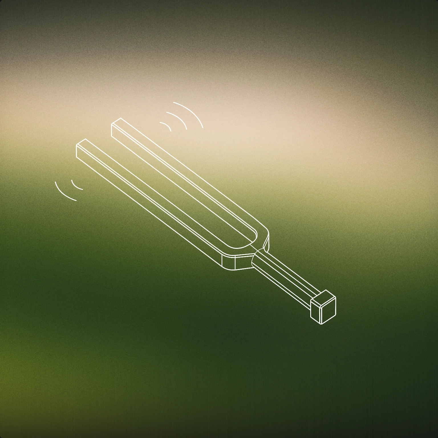 Cover of a tuning fork with a thin, elongated shape and small vibration lines above it for High Pitched sound effects