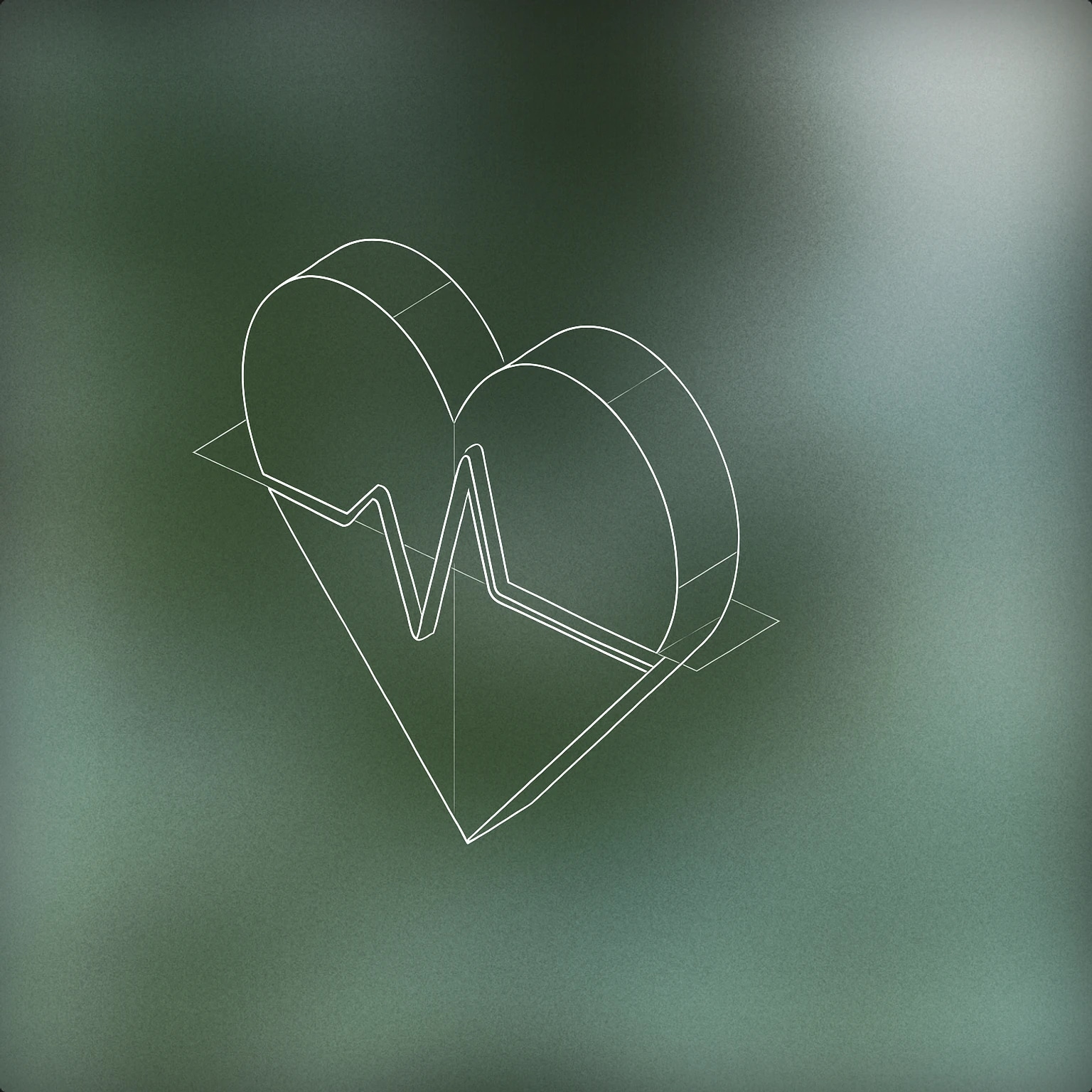 Cover of A minimalistic heart with a single, continuous waveform line traversing through its center for Pulse sound effects