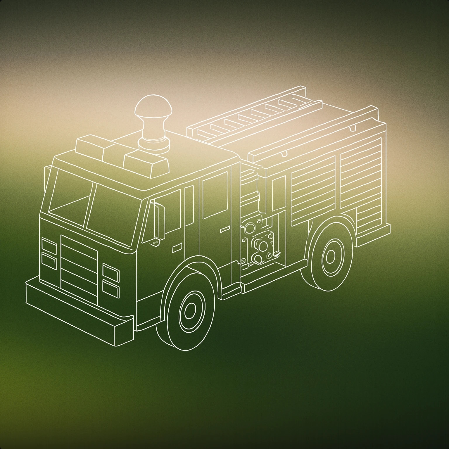 Cover of a stylized fire engine with a prominent siren on top for Fire Engine sound effects