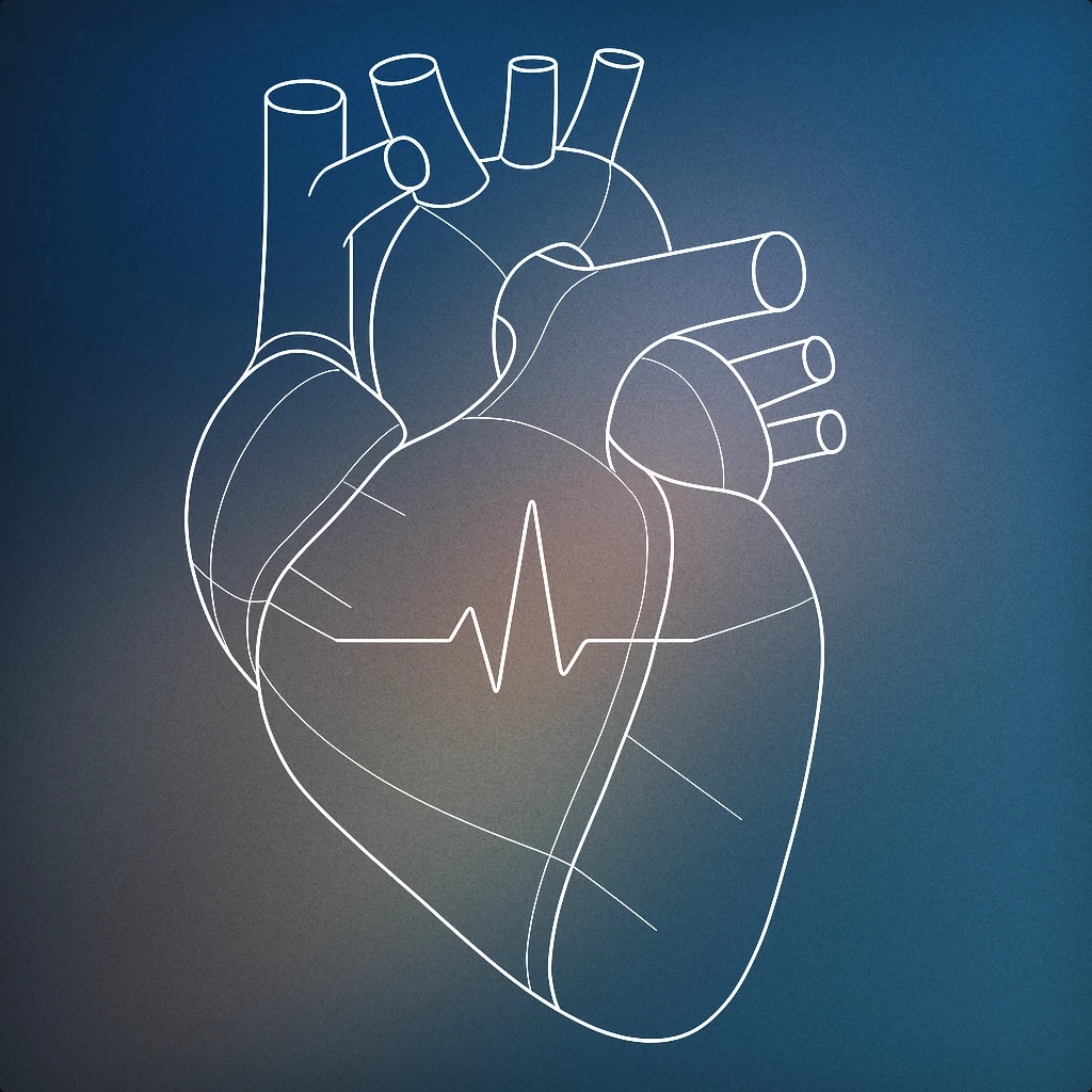Cover of stylized anatomical heart with a single, prominent pulse line running through it for Heartbeat sound effects