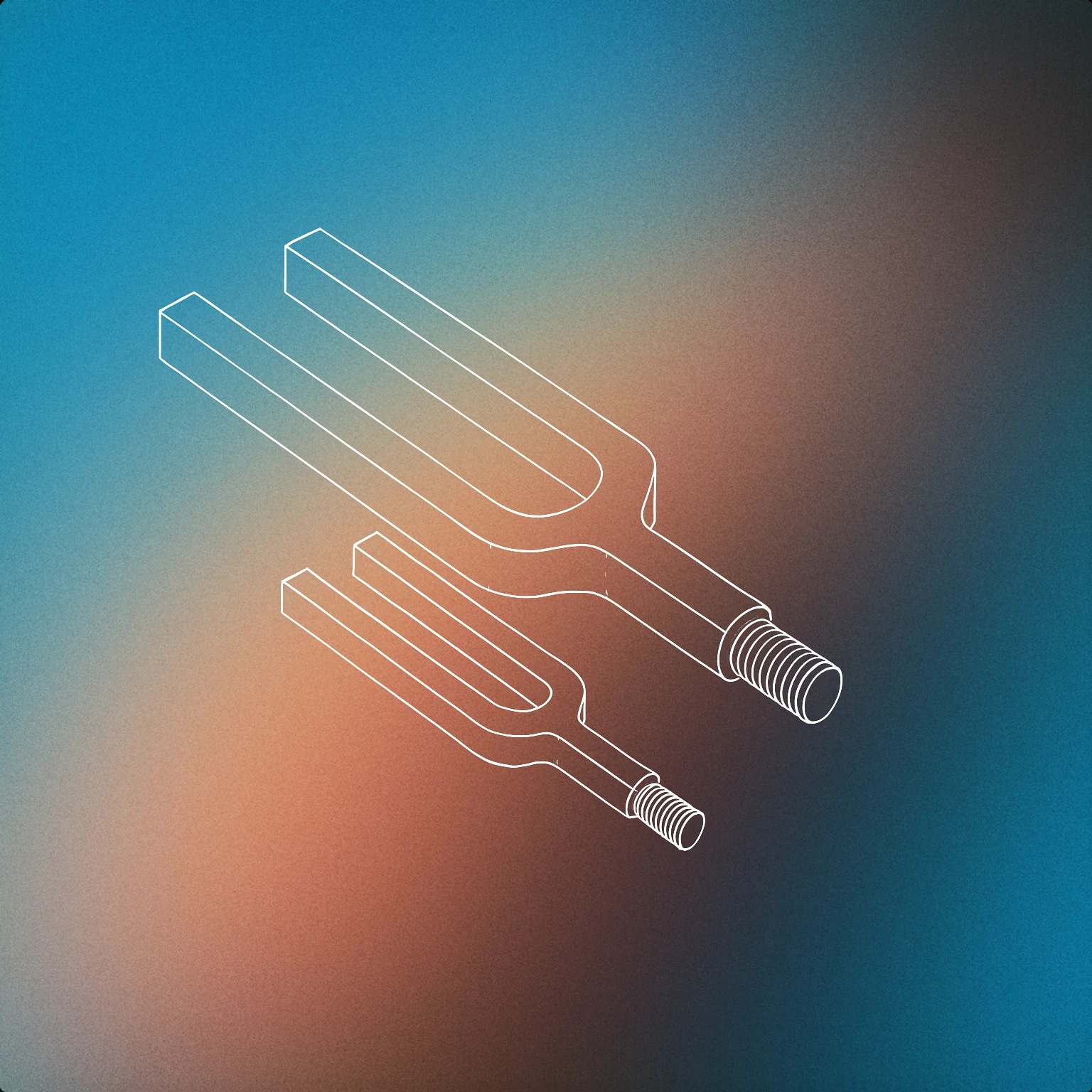 Cover of Two interlocking tuning forks of different sizes for Family sound effects