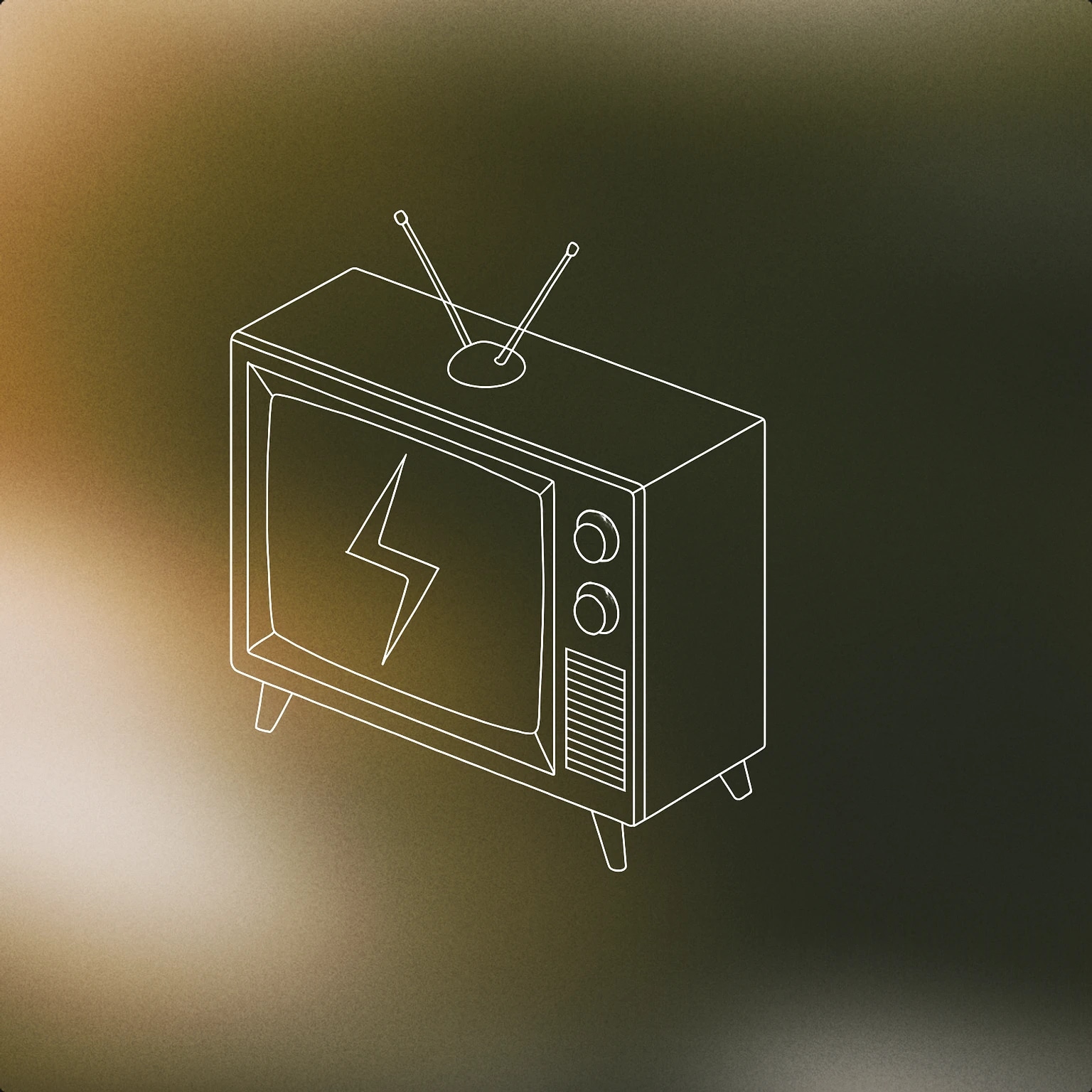 Cover of A classic television set with a simple broken zigzag line across the screen for Tv Static sound effects