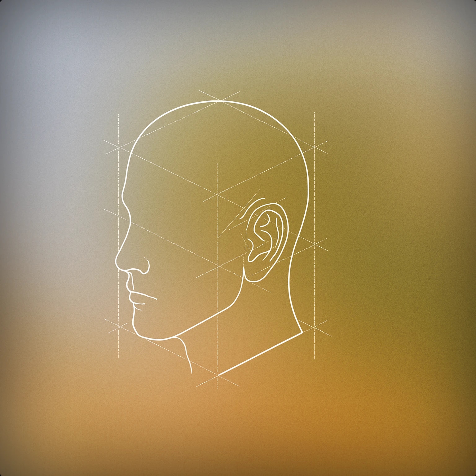 Cover of A single human head silhouette with an ear highlighted for Think sound effects