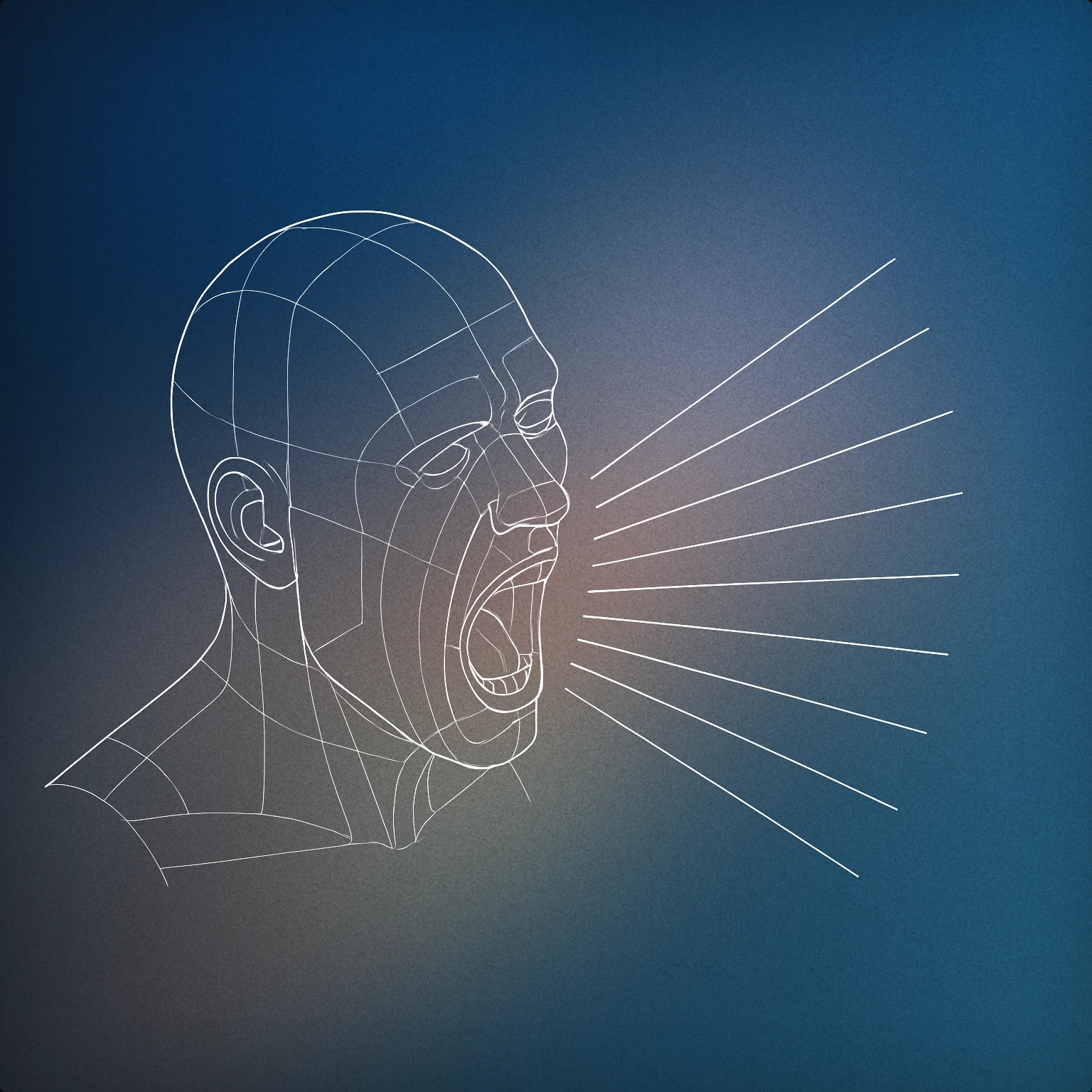 Cover of A stylized human head with an open mouth and exaggerated lines emanating from the mouth to indicate a loud scream for Person Screaming sound effects