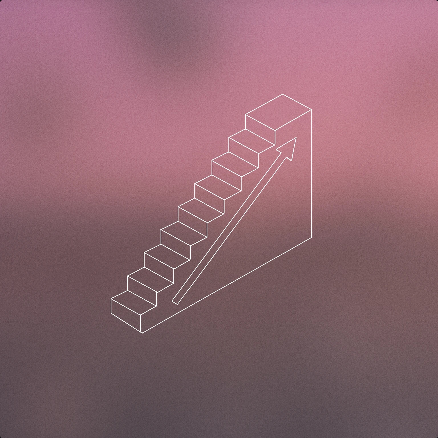 Cover of diagonal ascending staircase with a single arrow pointing upward along the steps for Riser sound effects