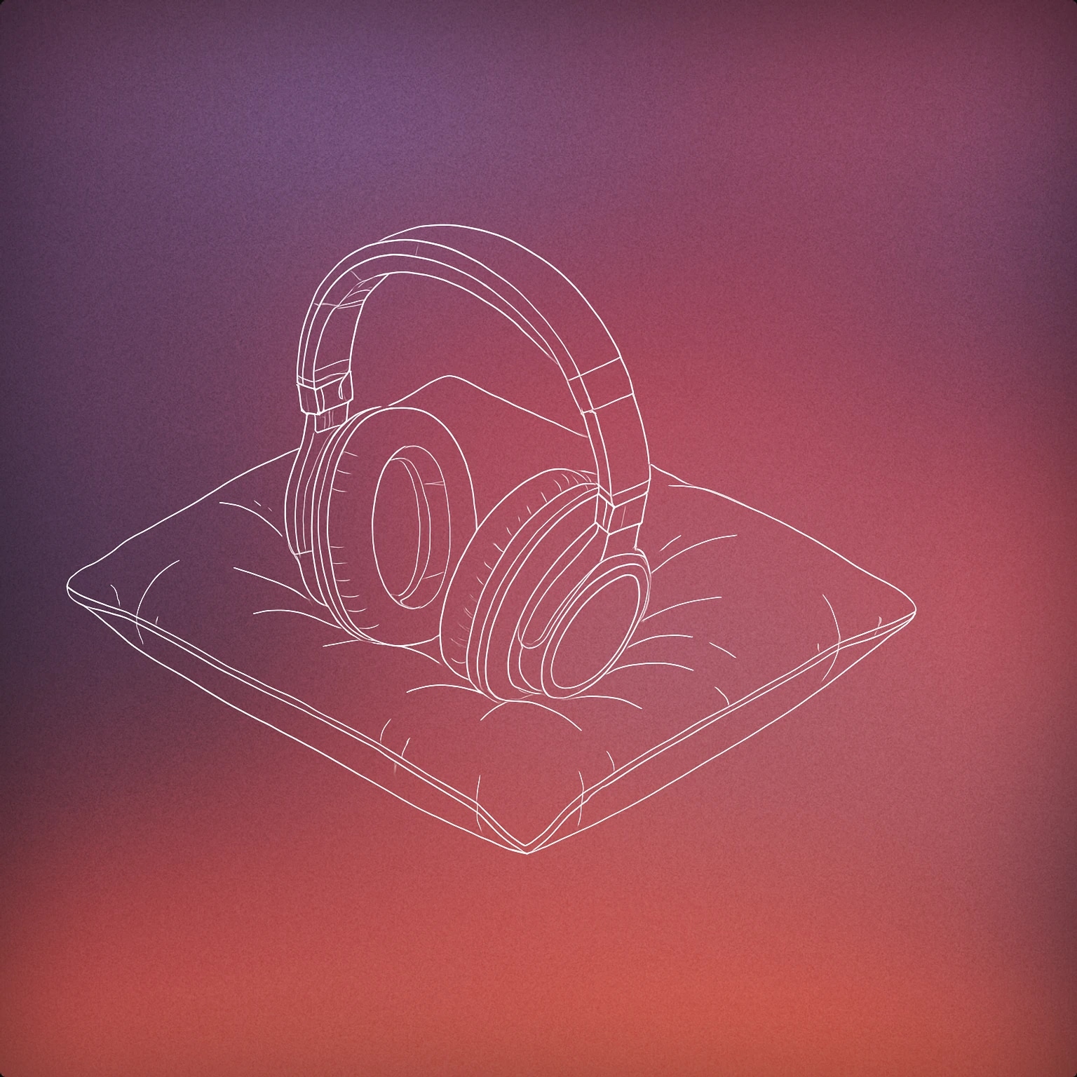 Cover of A pair of closed over-ear headphones resting on a soft pillow for Sleeping sound effects